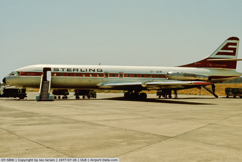 OY-SBW, 1961 Sud Aviation SE-210 Caravelle VI-R C/N 93, Olbia 26.7.1977