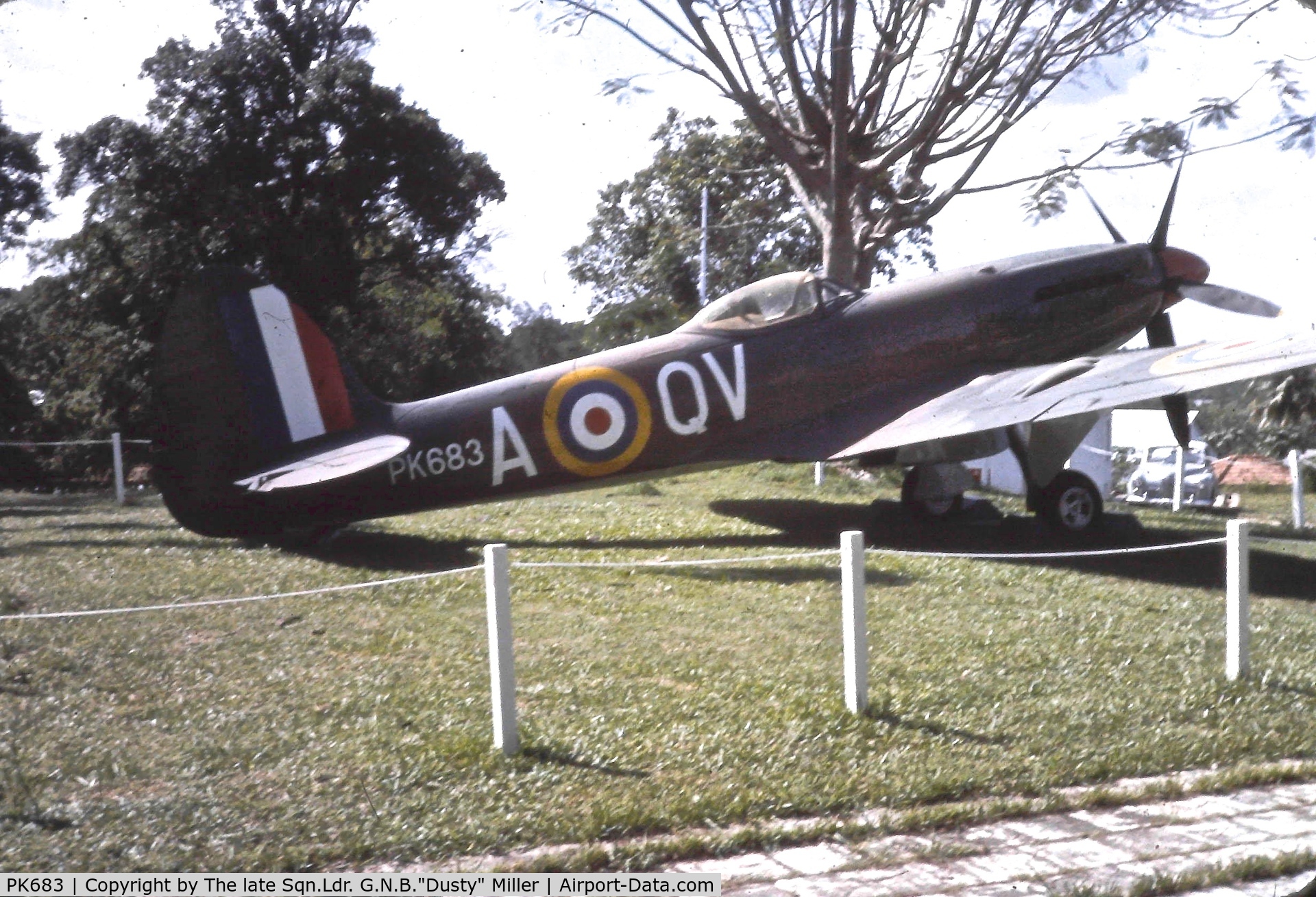 PK683, Supermarine 356 Spitfire F.24 C/N CBAF.236, RAF Changi, Singapore, gate guardian 1967.