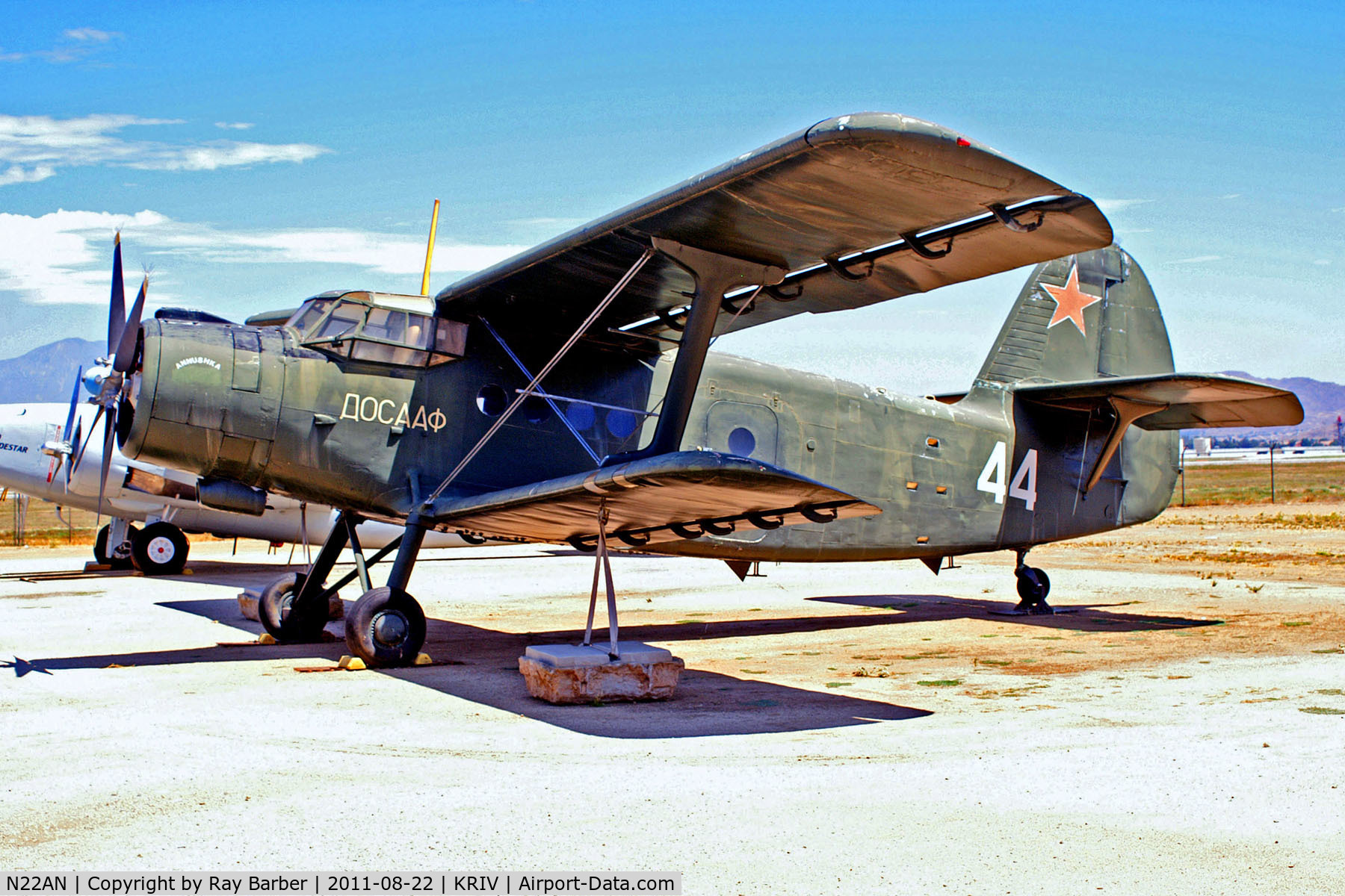 N22AN, 1975 Antonov (PZL-Mielec) An-2R C/N 1G165-50, N22AN   (44 white) Antonov An-2R [1G165-50] (March Field Air Museum) March AFB~N 22/08/2011