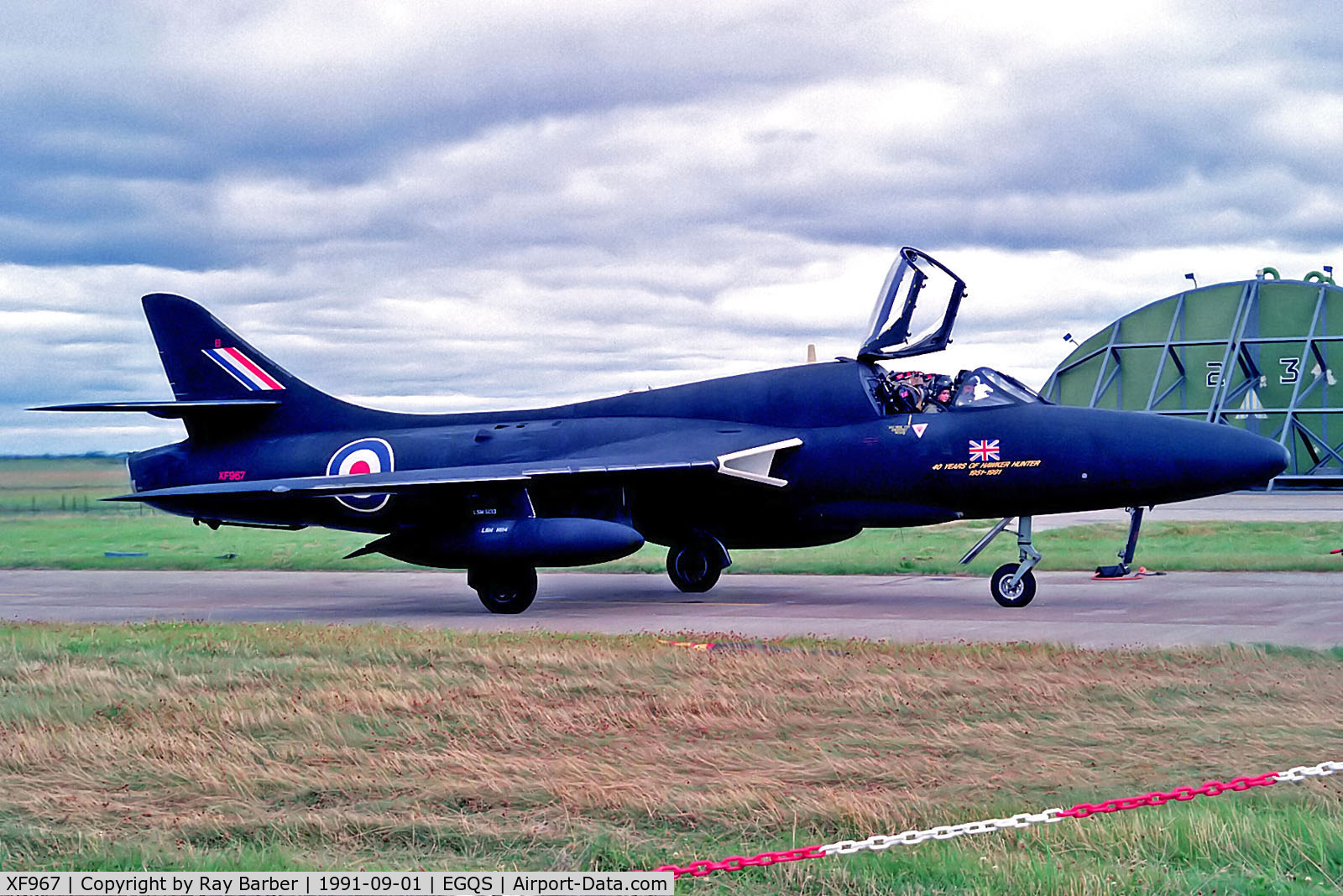 XF967, 1956 Hawker Hunter T.8B C/N HABL-003122, XF967   Hawker Hunter T.8B [HABL003122] (Royal Air Force) RAF Lossiemouth~G @ 1991