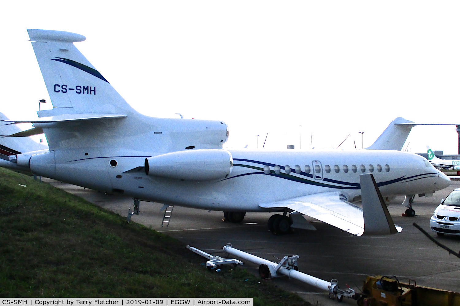 CS-SMH, 2008 Dassault Falcon 7X C/N 41, at Luton