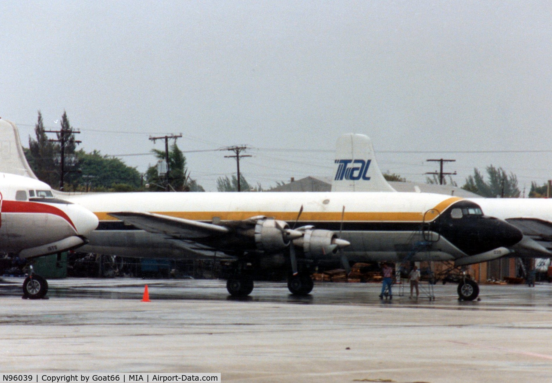 N96039, 1953 Douglas VC-118A Liftmaster (DC-6A) C/N 44641, Seen at MIA, March 1990