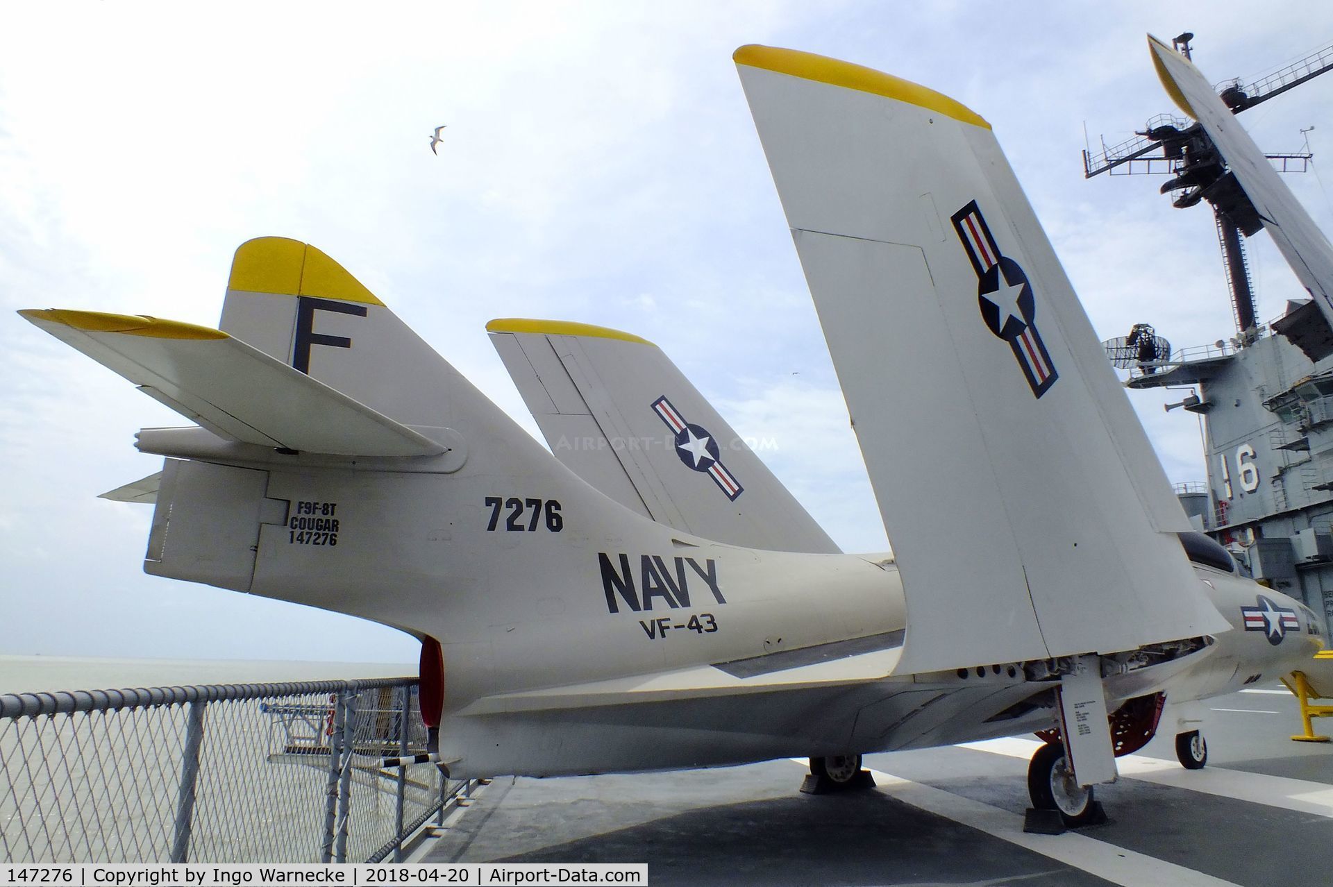 147276, Grumman TF-9J Cougar C/N Not found 147276, Grumman F9F-8T (TF-9J) Cougar at the USS Lexington Museum, Corpus Christi TX