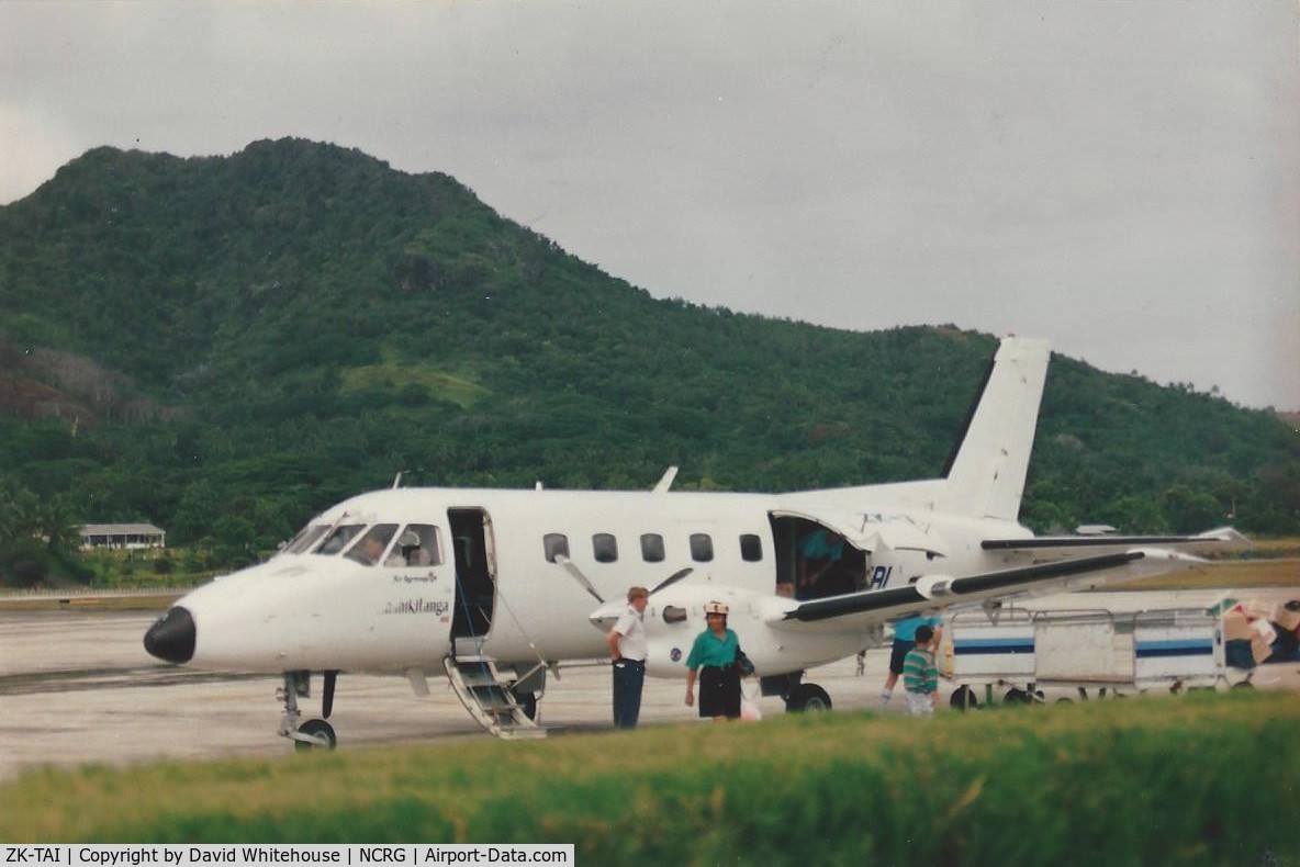 ZK-TAI, 1981 Embraer EMB-110P1 Bandeirante C/N 110387, Taken in 1993 just before boarding to travel from Rarotonga to Autitaki