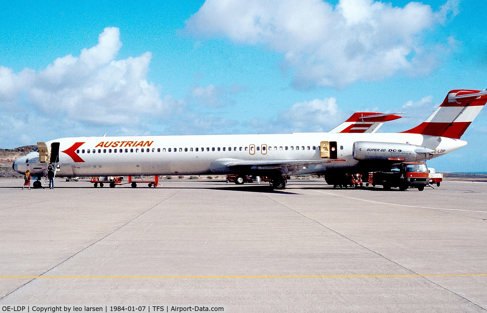 OE-LDP, 1981 McDonnell Douglas MD-81 (DC-9-81) C/N 48015, Tenerife 7.1.1984