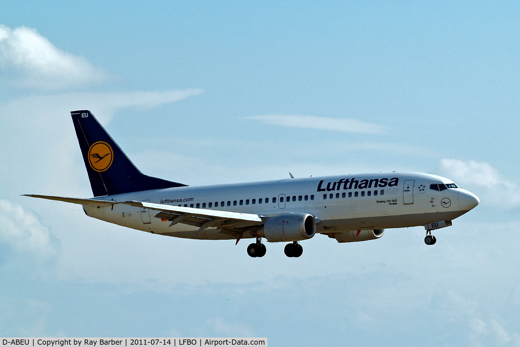 D-ABEU, 1995 Boeing 737-330 C/N 27904, D-ABEU   Boeing 737-330 [27904] (Lufthansa) Toulouse-Blagnac~F 14/07/2011