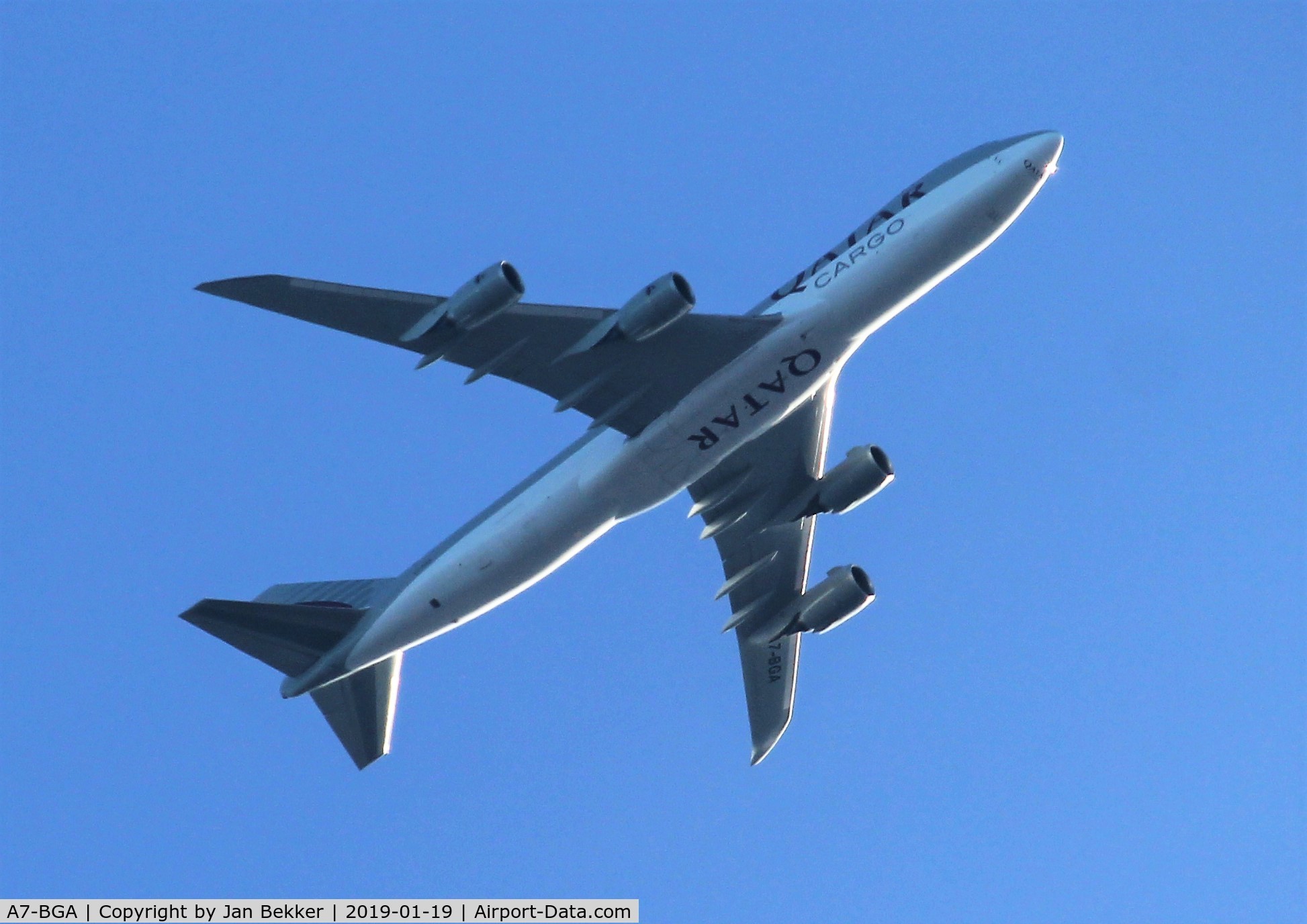 A7-BGA, 2011 Boeing 747-87UF C/N 37564, Flying over Lelystad at 10.000 ft direction Amsterdam Schiphol (EHAM)