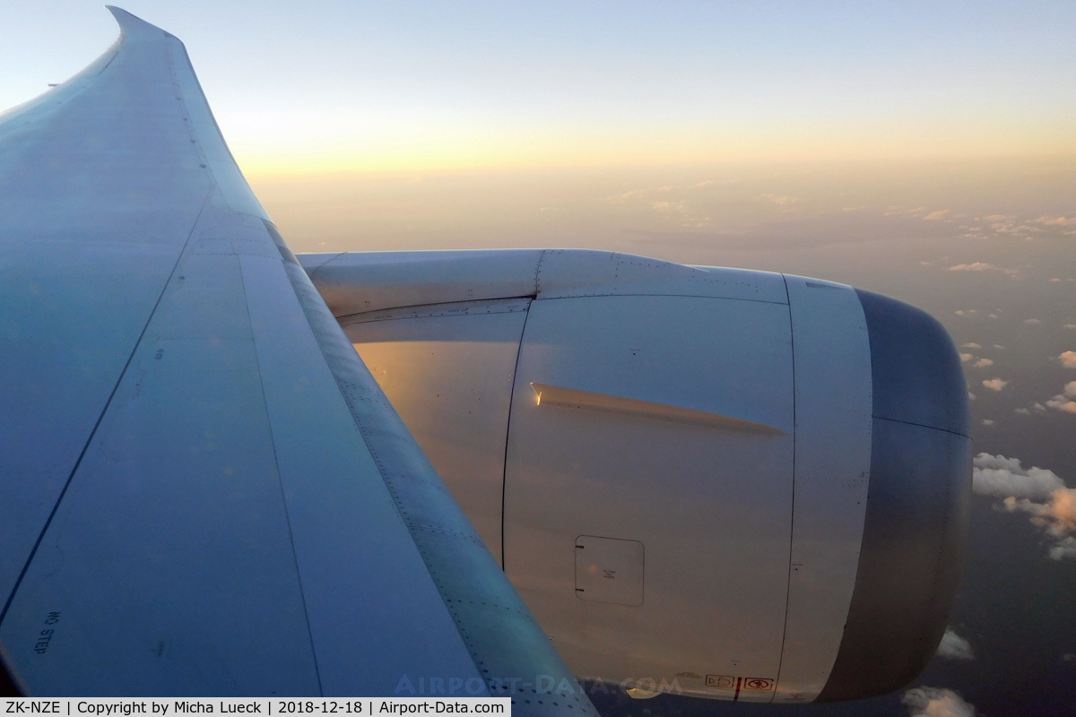 ZK-NZE, 2014 Boeing 787-9 Dreamliner C/N 34334, Sunset, shortly before we arrive in Tokyo (AKL-NRT)