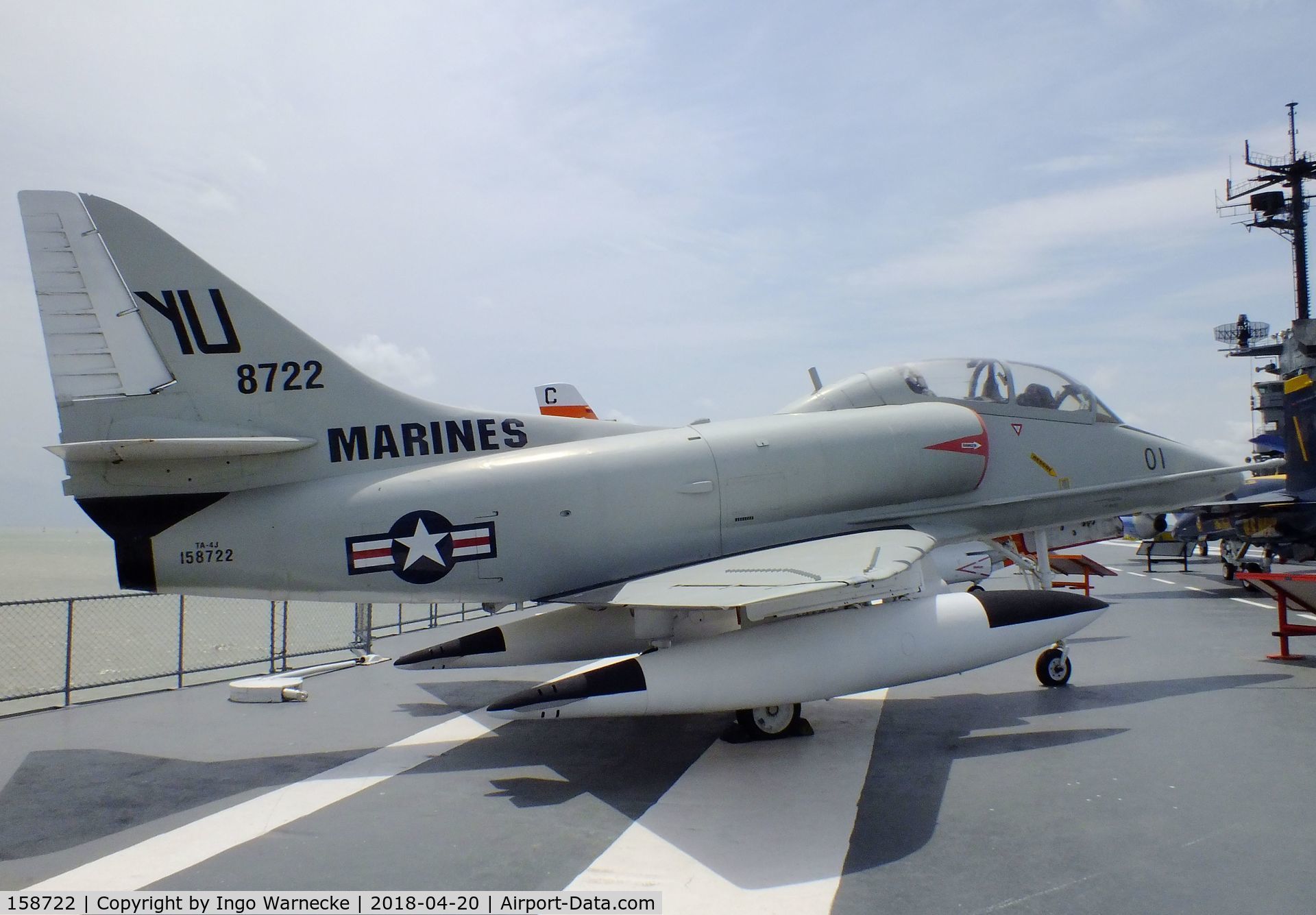 158722, Douglas TA-4J Skyhawk C/N 14343, Douglas TA-4J Skyhawk at the USS Lexington Museum, Corpus Christi TX