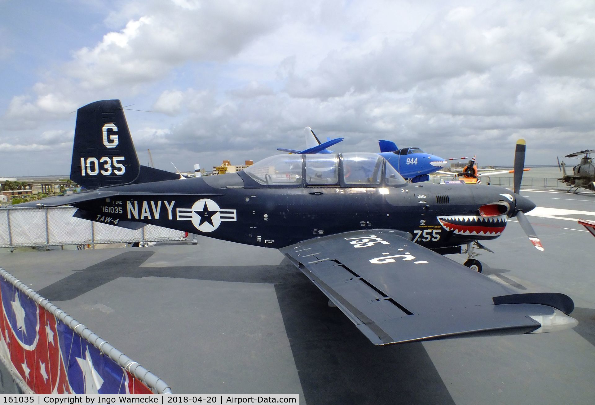 161035, Beech T-34C Turbo  Mentor C/N GL-163, Beechcraft T-34C Turbo Mentor at the USS Lexington Museum, Corpus Christi TX