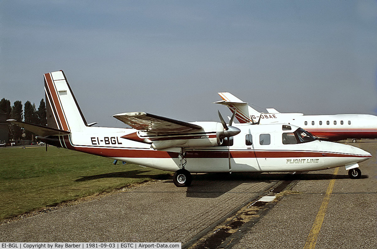 EI-BGL, 1977 Rockwell Commander 690B C/N 11507, EI-BGL   Rockwell 690B Turbo Commander [11507] (Flight Line) Cranfield~G 03/09/1981