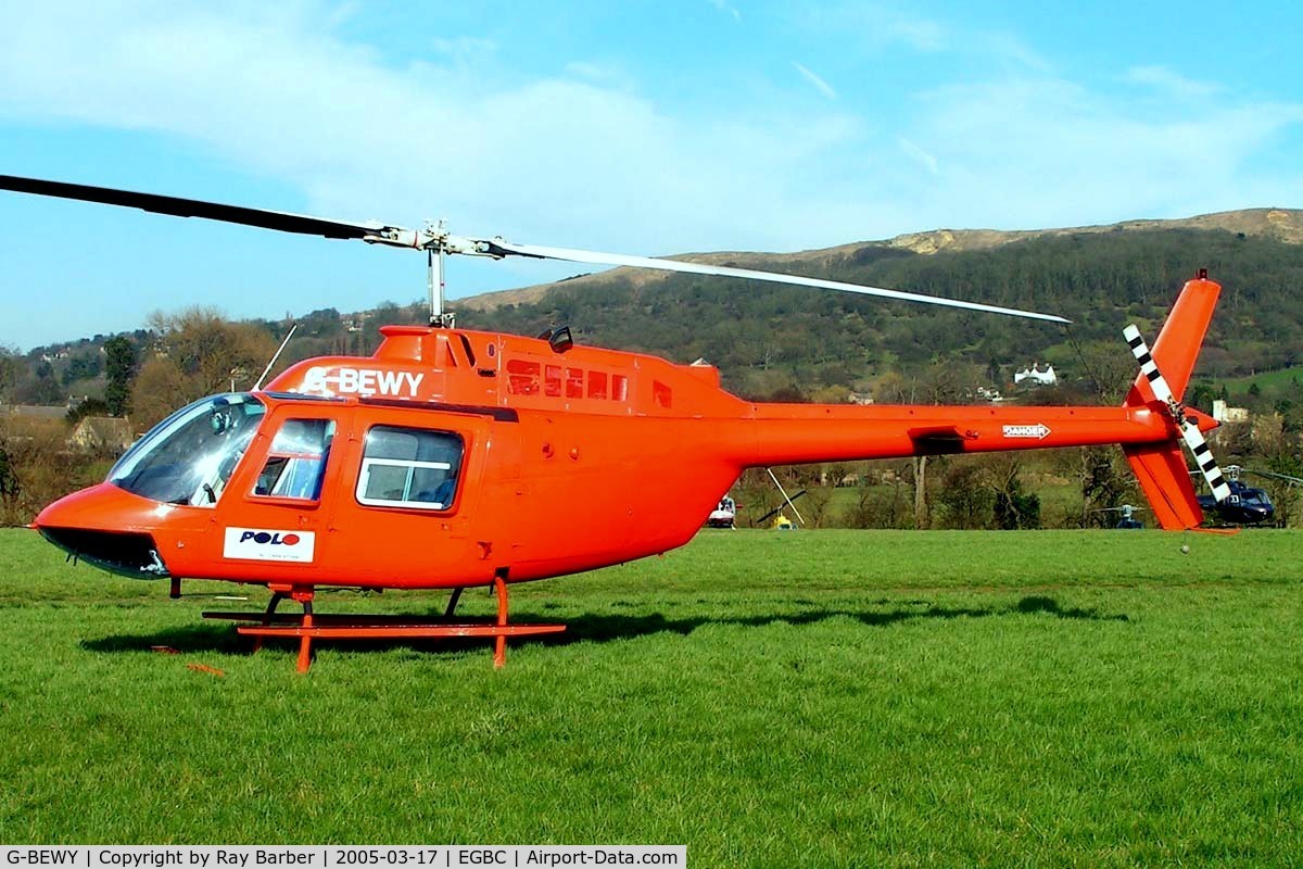 G-BEWY, 1969 Bell 206B JetRanger II C/N 348, G-BEWY   Bell 206B  Jet Ranger II [348] (Polo Aviation Ltd) Cheltenham Racecourse~G 17/03/2005