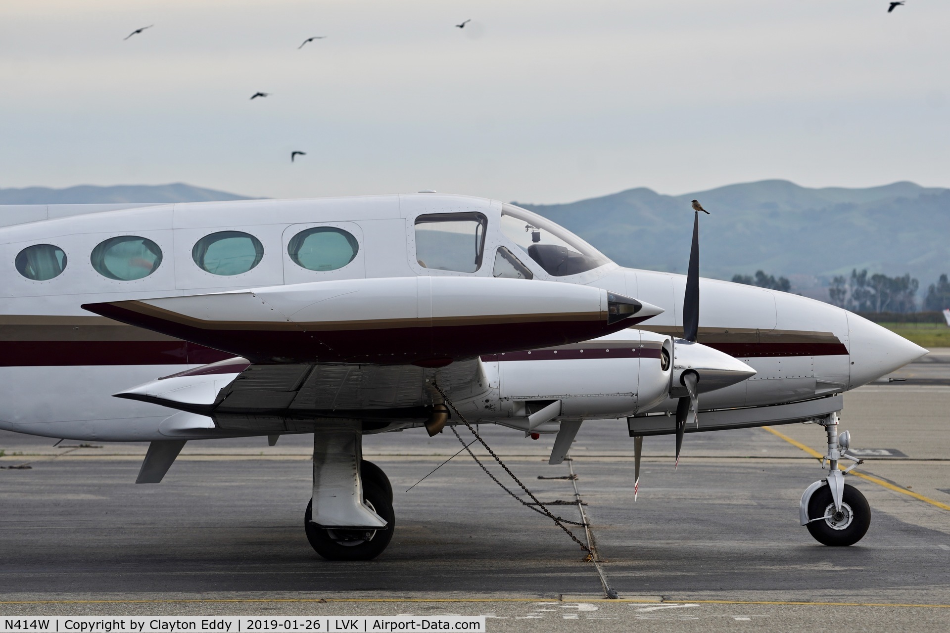 N414W, 1969 Cessna 414 Chancellor C/N 414-0025, Livermore Airport California 2019.