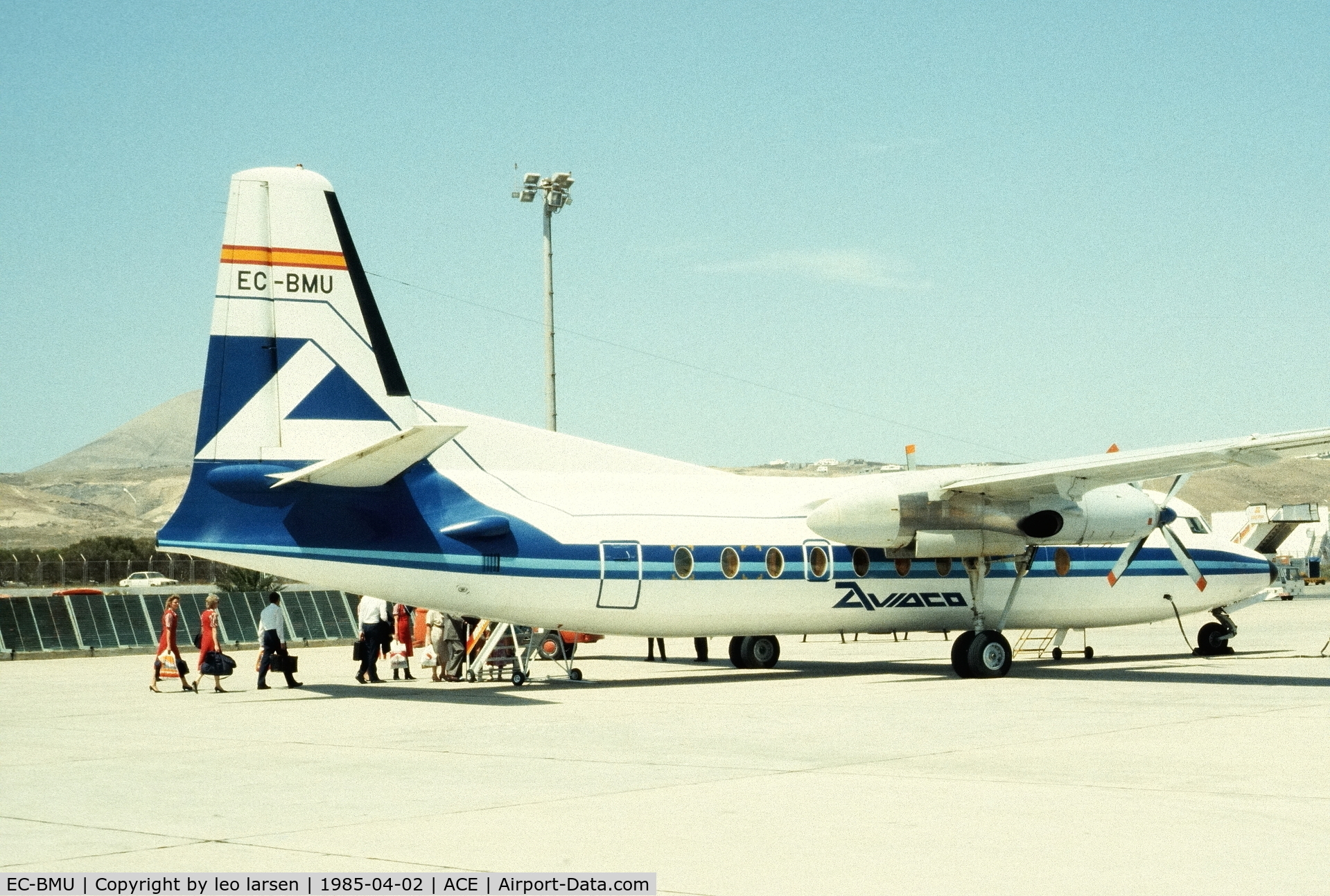 EC-BMU, 1967 Fokker F.27-600 Friendship C/N 10347, Lanzarote 2.4.1985
