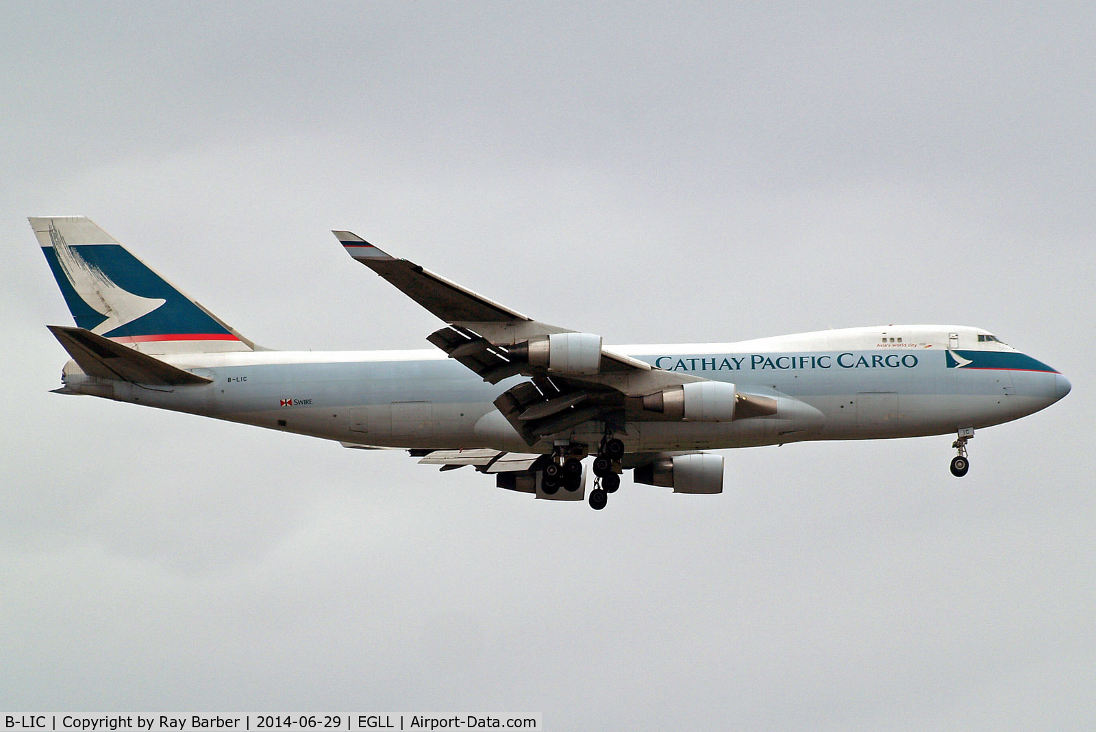 B-LIC, 2009 Boeing 747-467ERF C/N 36868, B-LIC   Boeing 747-467ERF [36868] (Cathay Pacific Cargo) Home~G 29/06/2014