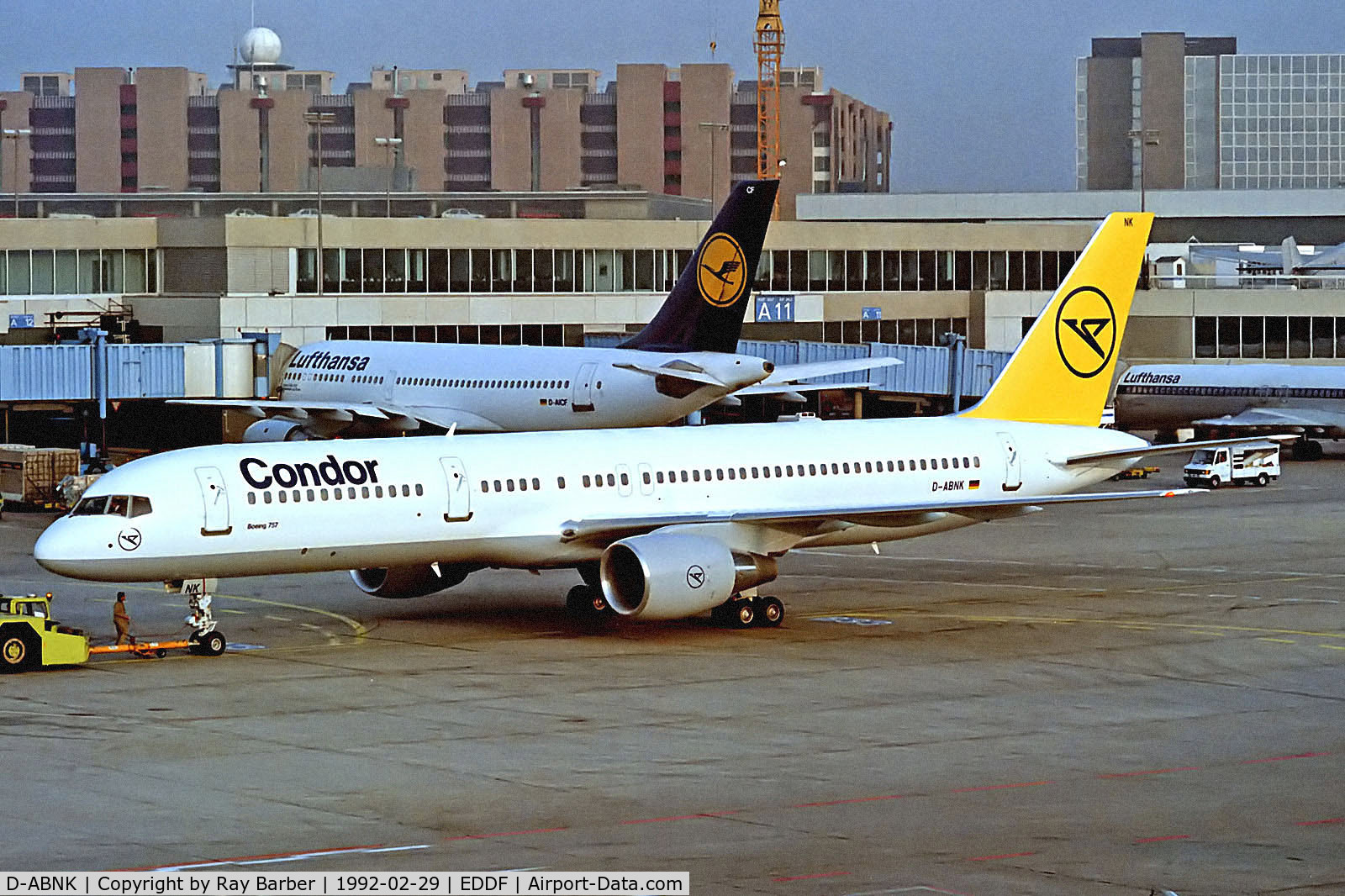 D-ABNK, 1992 Boeing 757-230 C/N 25438, D-ABNK   Boeing 757-230 [25438] (Condor) Frankfurt Int'l~D 29/02/1992