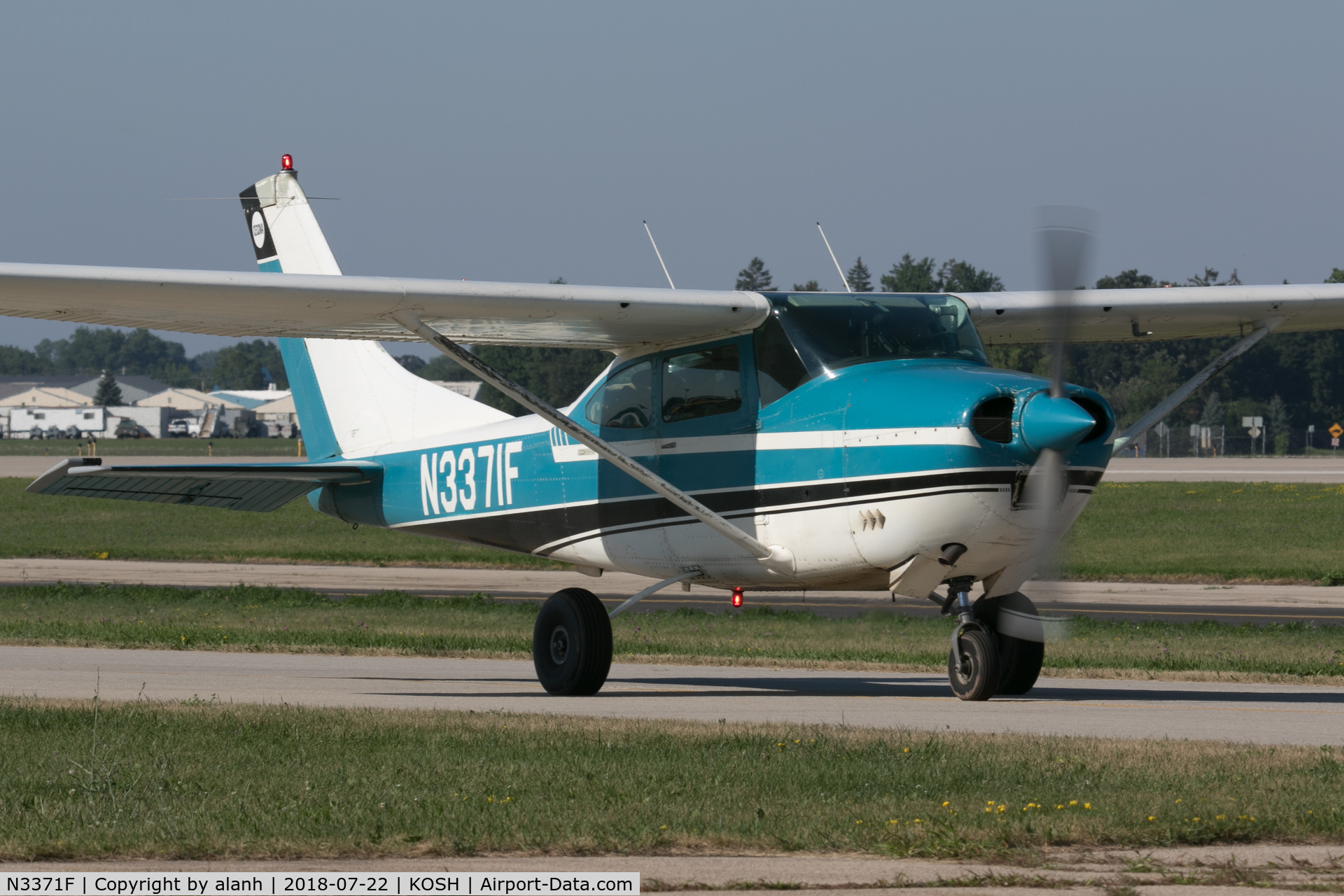 N3371F, 1966 Cessna 182J Skylane C/N 18257371, Taxying after arrival at AirVenture 2018