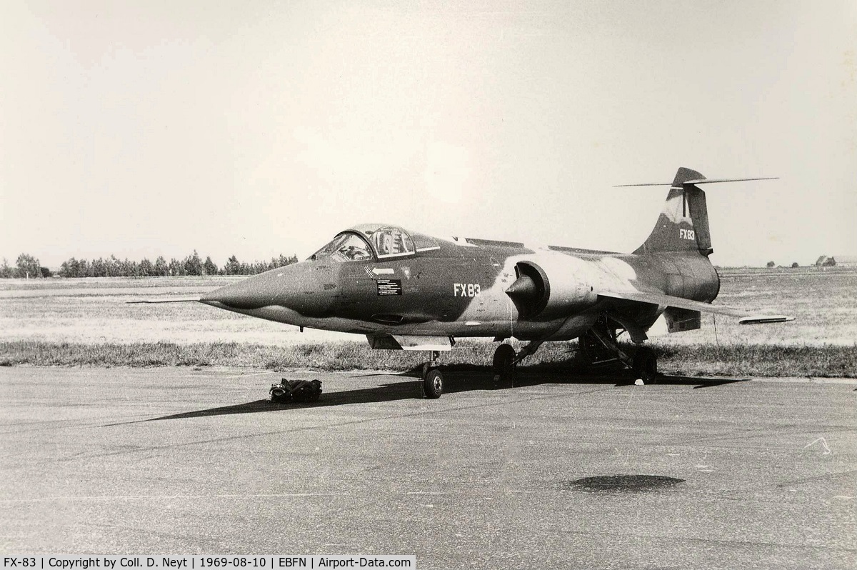 FX-83, 1965 Lockheed F-104G Starfighter C/N 683-9141, One of the Slivers demo team at Koksijde airshow in 1969.