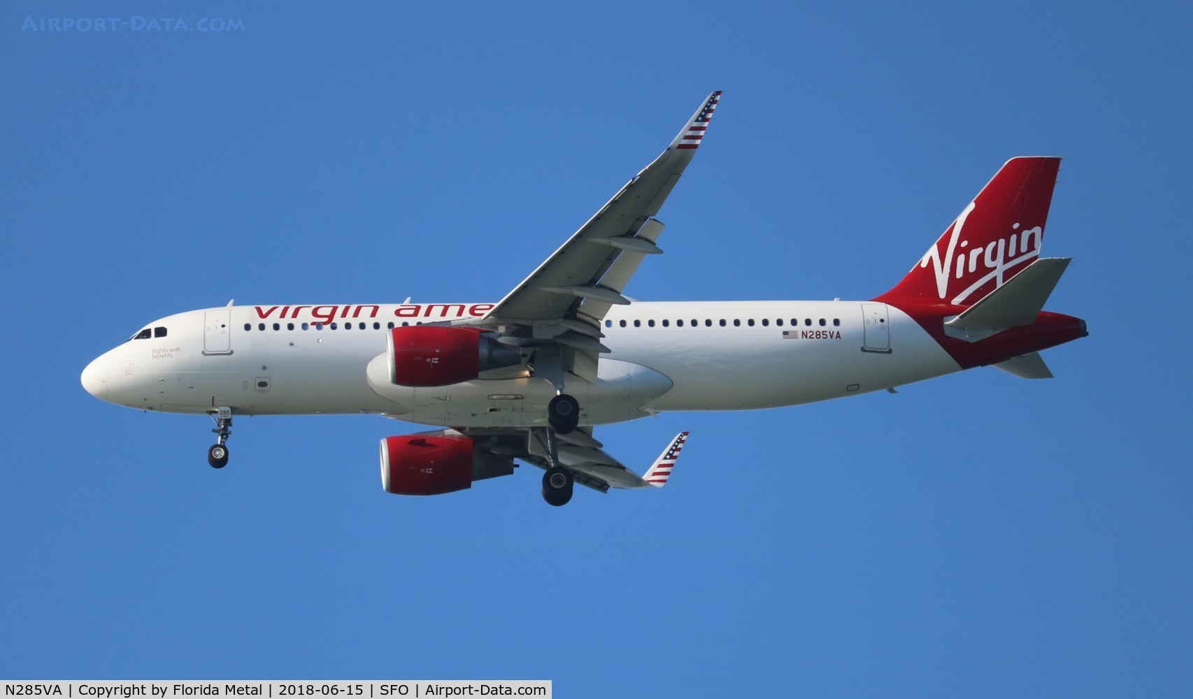 N285VA, 2015 Airbus A320-214 C/N 6889, Virgin America