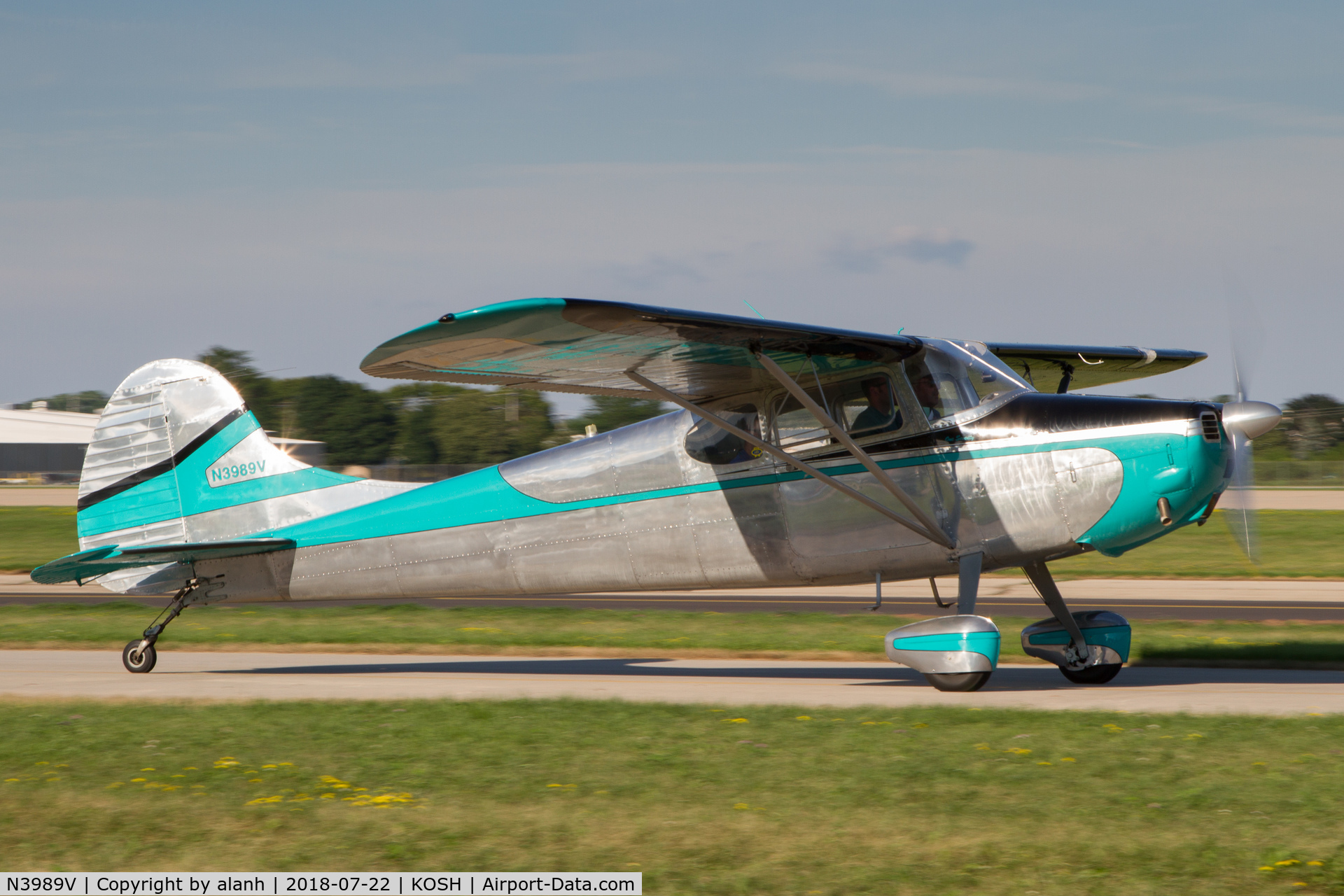 N3989V, 1948 Cessna 170 C/N 18308, Taxying at AirVenture 2018