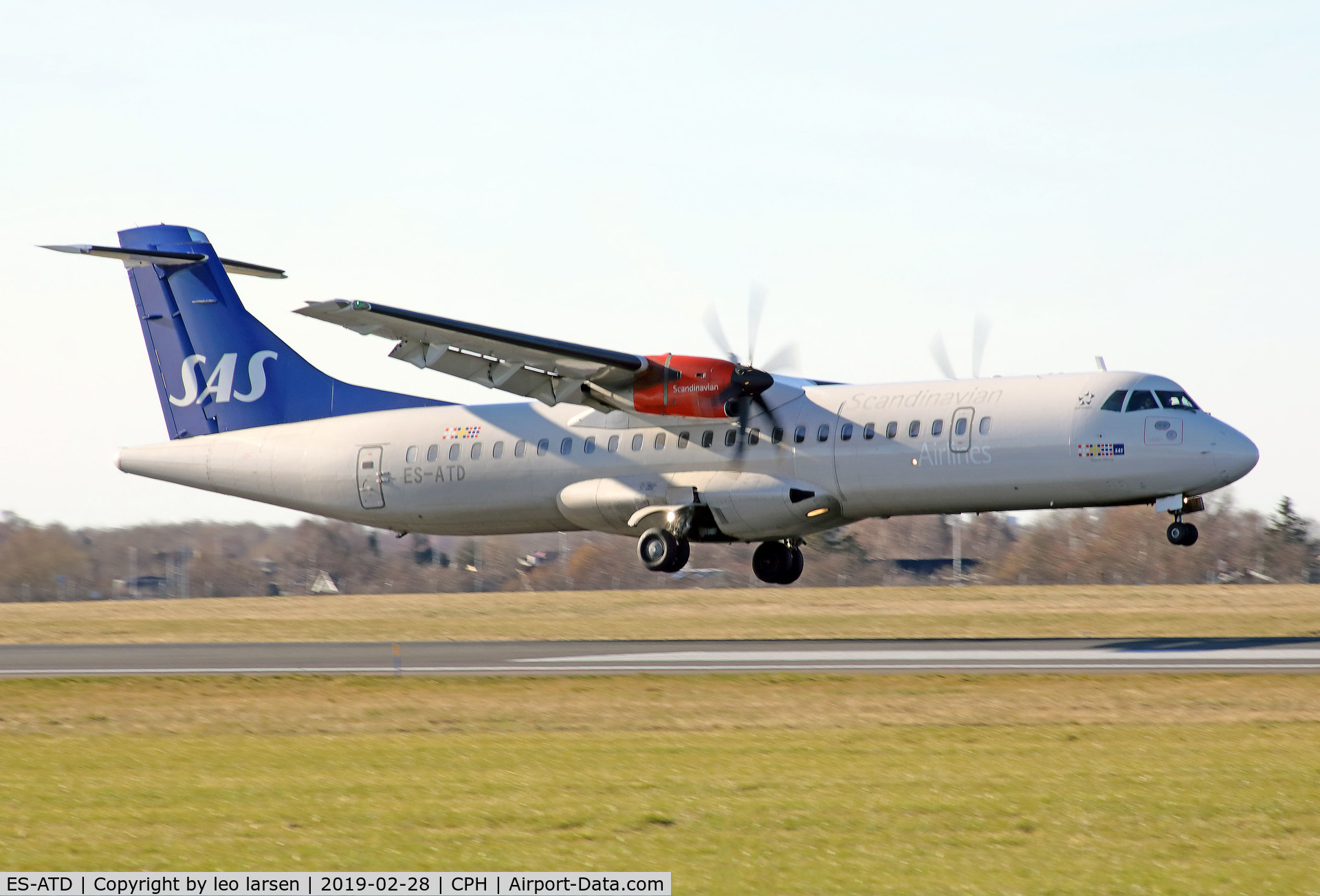 ES-ATD, 2014 ATR 72-212A C/N 1165, Copenhagen 28.2.2019 L/D R-04L
