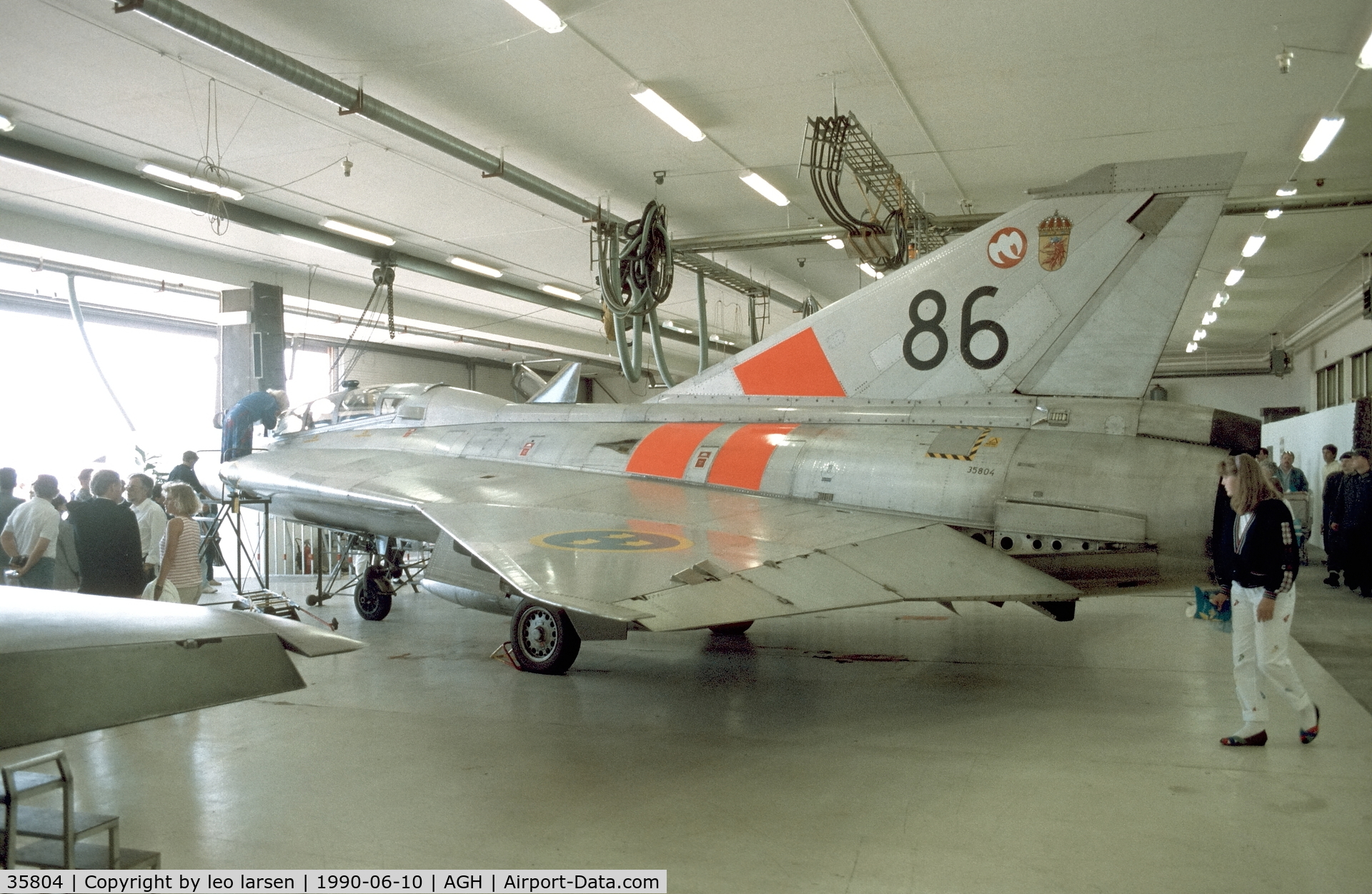 35804, Saab Sk35C Draken C/N 35-804, Ângelholm 10.6.1990