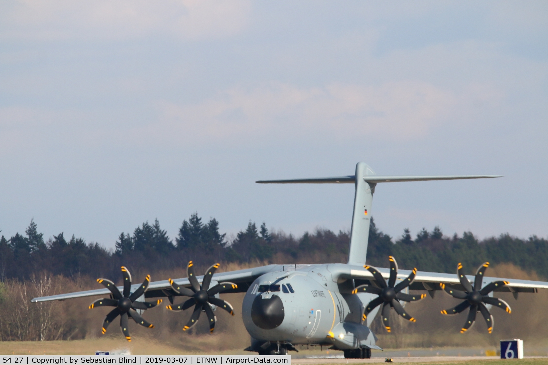 54 27, 2019 Airbus A400M C/N 087, First arrival of 54+27 @ Wunstorf Air Force Base after transfering from Sevilla