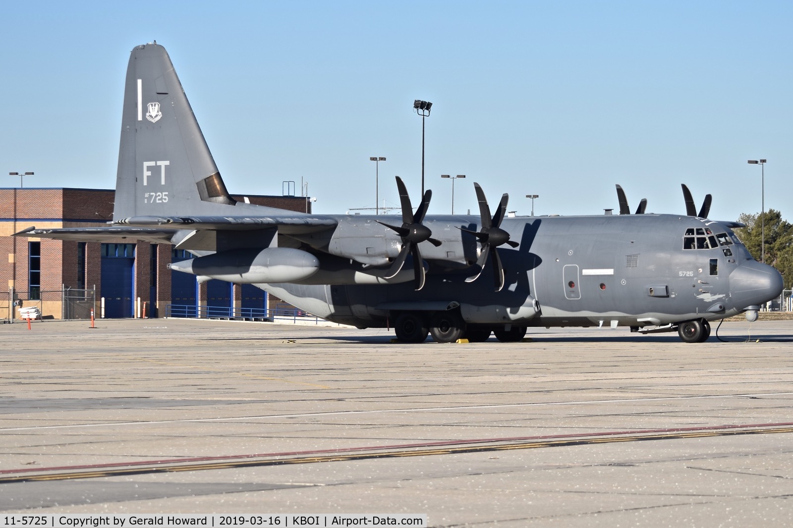 11-5725, 2011 Lockheed Martin HC-130J Hercules C/N 382-5725, 71st RQS, 347th RQW., Moody AFB.  Parked on the Idaho ANG ramp.