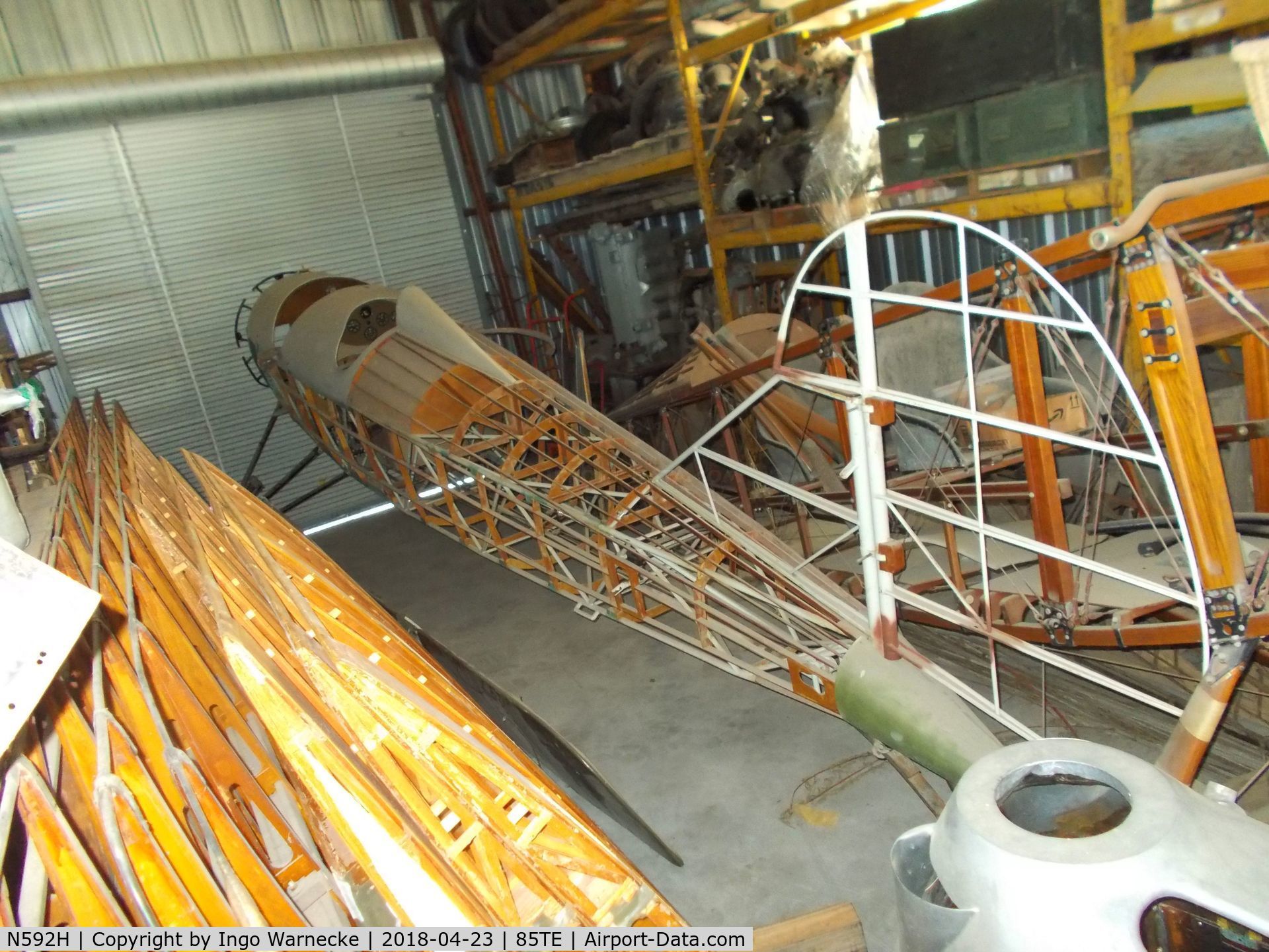N592H, Rearwin 2000-C C/N 103, Rearwin 2000-C being restored at the Pioneer Flight Museum, Kingsbury TX