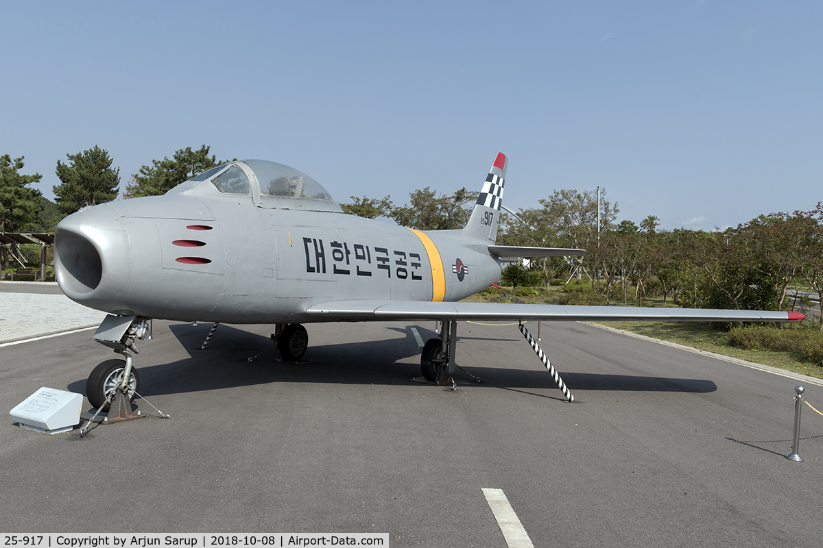 25-917, 1952 North American F-86F Sabre C/N 191-613, On display at Jeju Aerospace Museum.