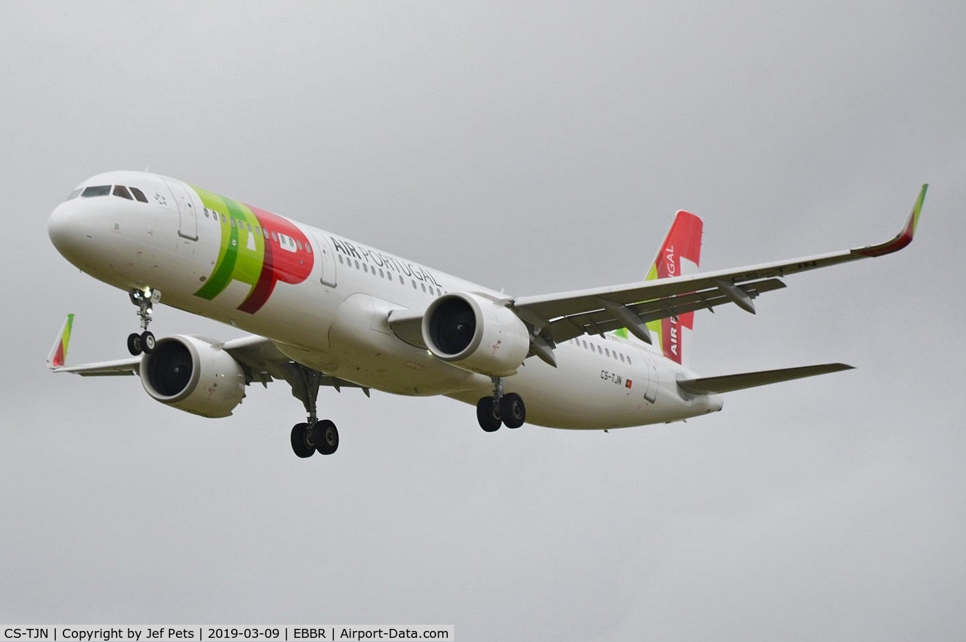 CS-TJN, 2018 Airbus A321-251N C/N 8318, Short final to Brussels Airport.