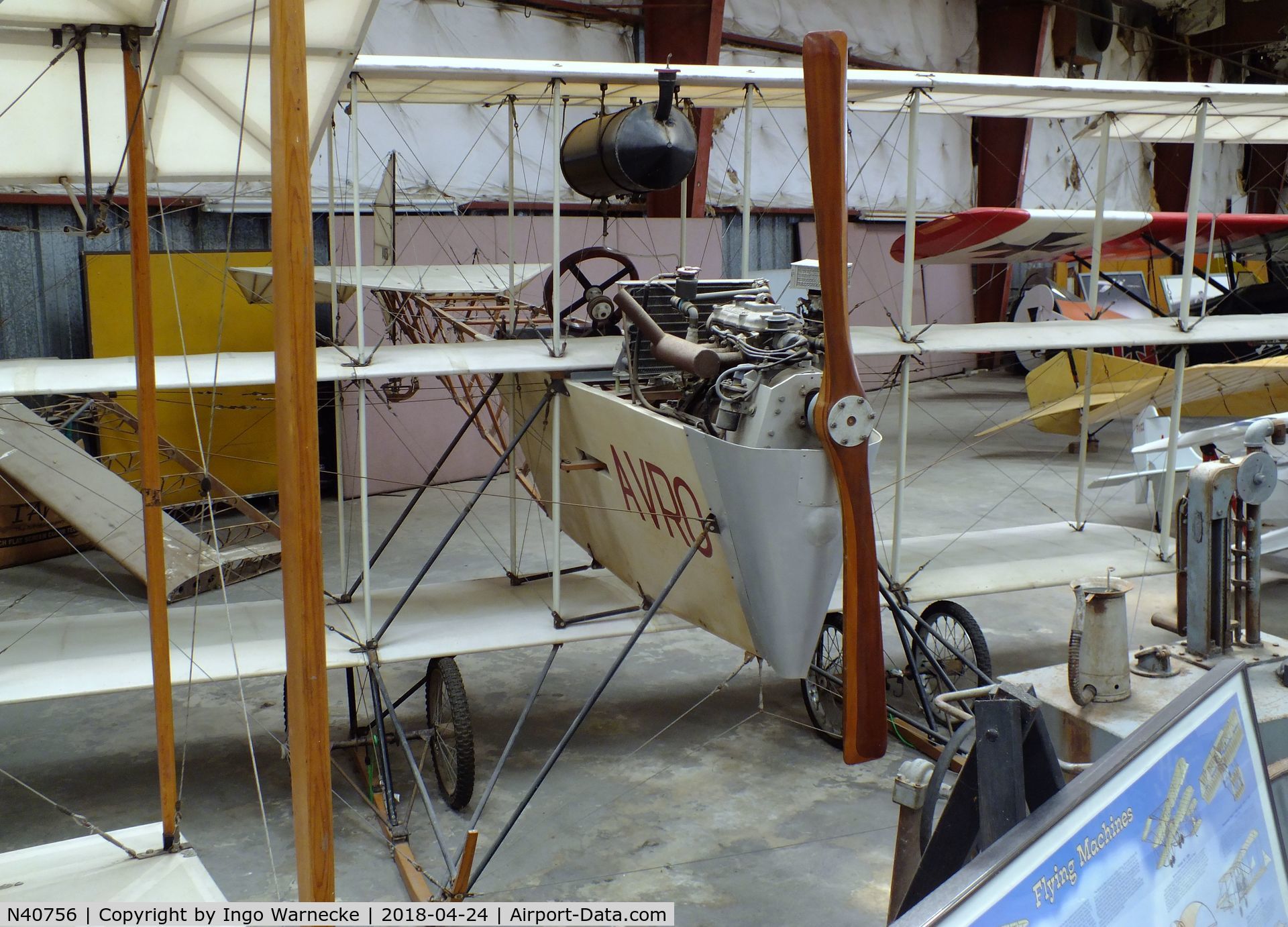 N40756, 1994 Avro 1910 Triplane Mk.4 Replica C/N 003, Avro (Jung J A) 1910 Triplane 80 % replica at the Texas Air Museum at Stinson Field, San Antonio TX