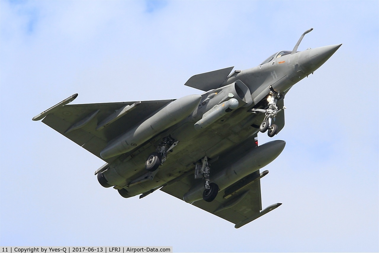 11, Dassault Rafale M C/N 11, Dassault Rafale M, Short approach rwy 08, Landivisiau Naval Air Base (LFRJ) Tiger Meet 2017