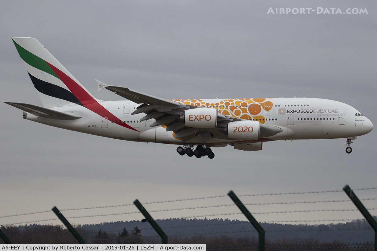 A6-EEY, 2014 Airbus A380-861 C/N 157, Zurich Kloten