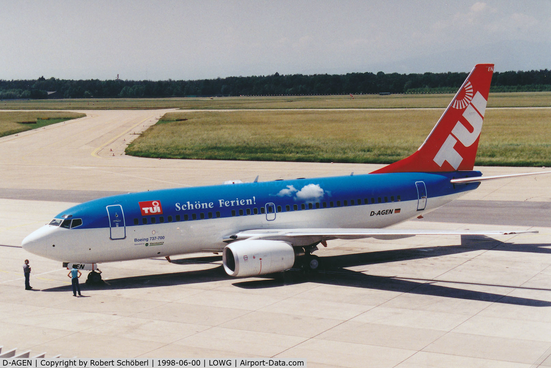 D-AGEN, 1998 Boeing 737-75B C/N 28100, D-AGEN @ LOWG 1998