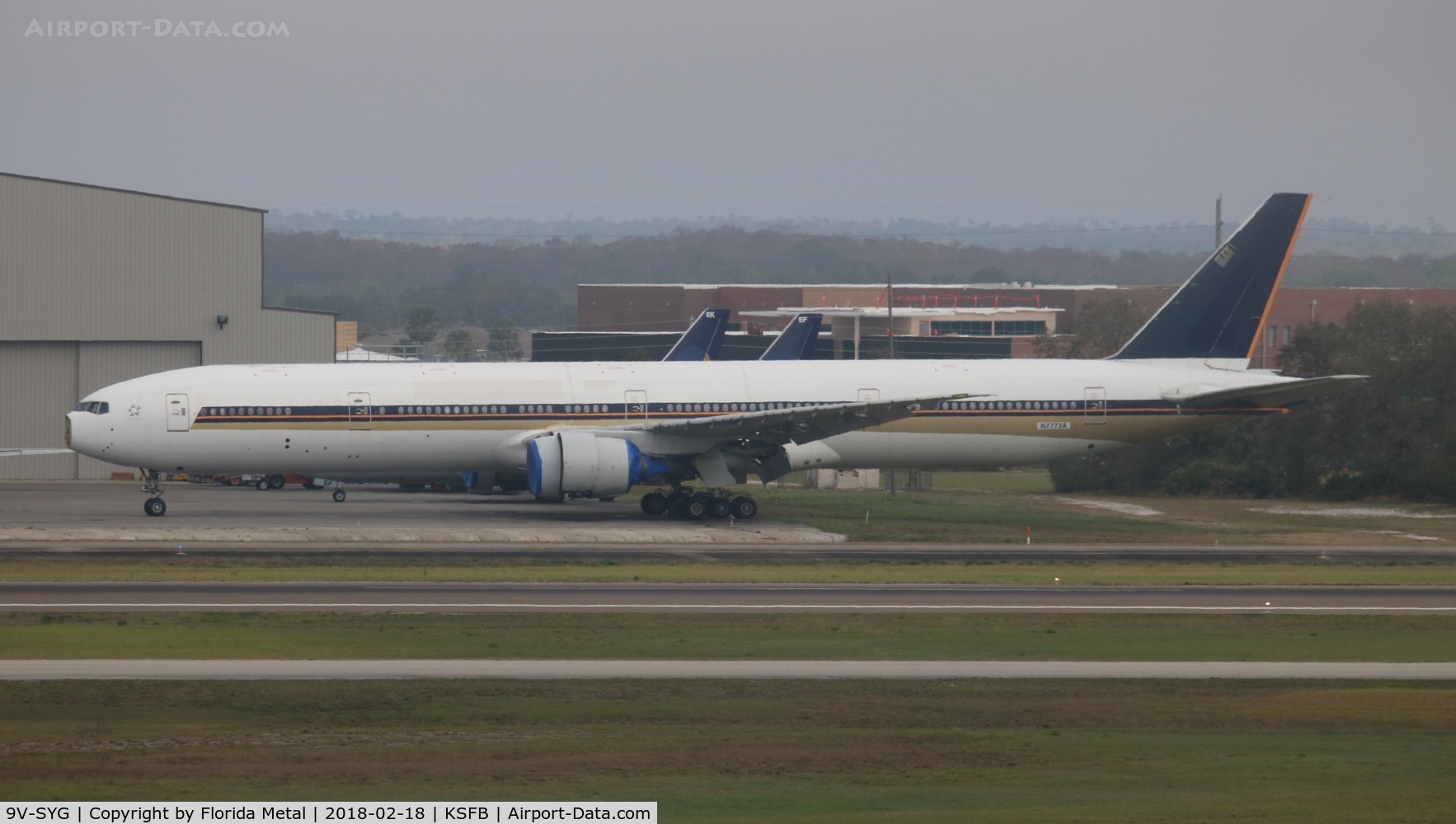 9V-SYG, 2001 Boeing 777-312 C/N 28528, Wearing a temporary tag of N7773A, Singapore Airlines