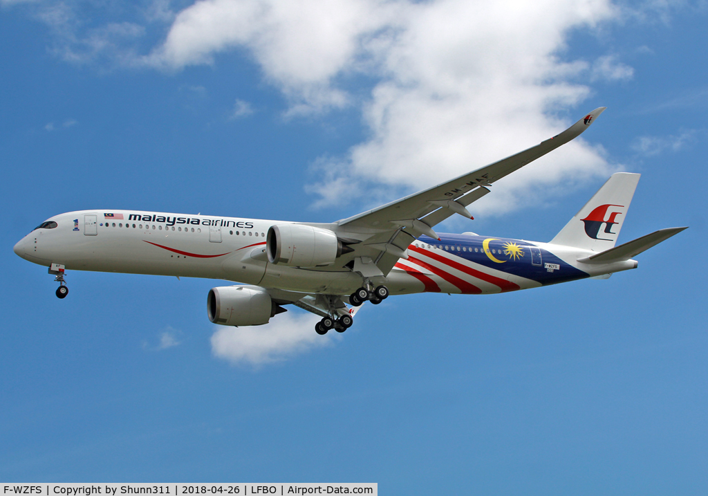 F-WZFS, 2017 Airbus A350-941 C/N 203, C/n 0203 - To be 9M-MAF Malaysia Negaraku c/s