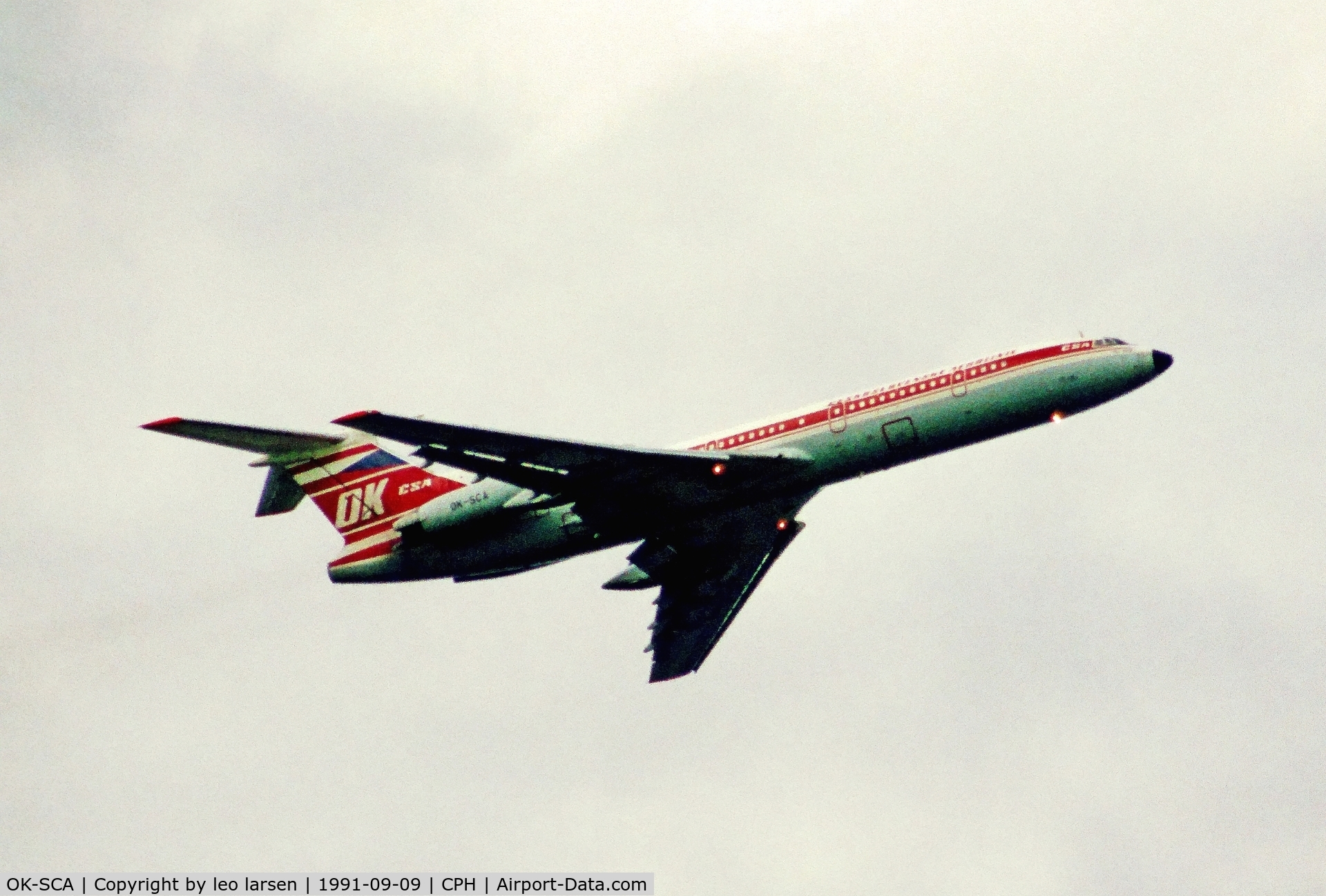 OK-SCA, 1987 Tupolev Tu-154M C/N 87A765, Copenhagen 9.9.1991