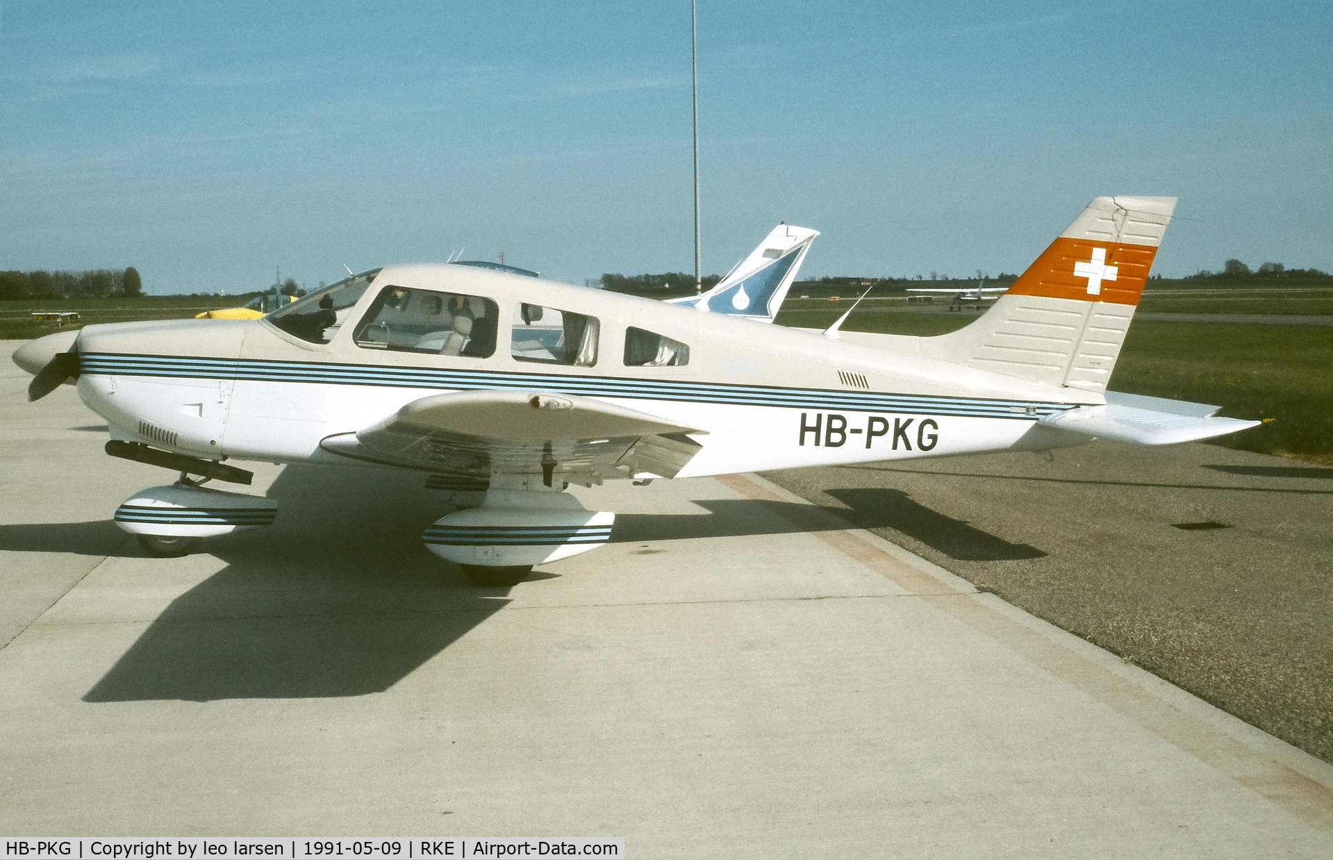 HB-PKG, 1986 Piper PA-28-181 Archer II C/N 2890008, Roskilde 9.5.1991