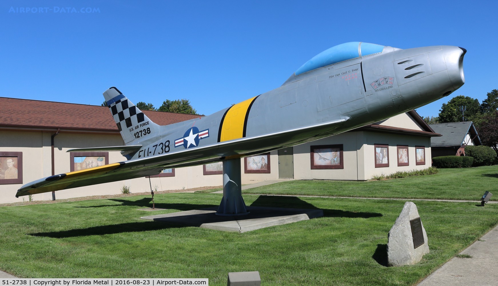 51-2738, 1951 North American F-86E Sabre C/N 172-20, F-86E at Frankenmuth Michigan