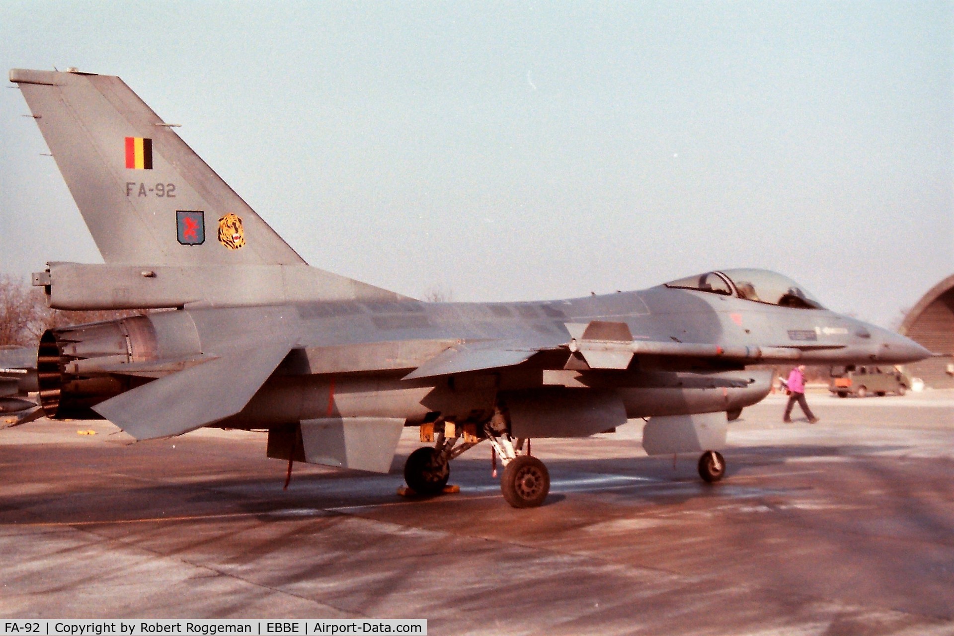 FA-92, 1980 SABCA F-16AM Fighting Falcon C/N 6H-92, F-16A.SPOTTERSDAY.31 SQUADRON.1996-01.