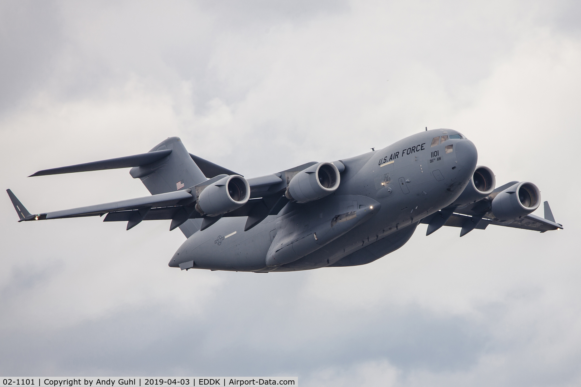 02-1101, 2002 Boeing C-17A Globemaster III C/N 50109/F108, departure via Rwy06