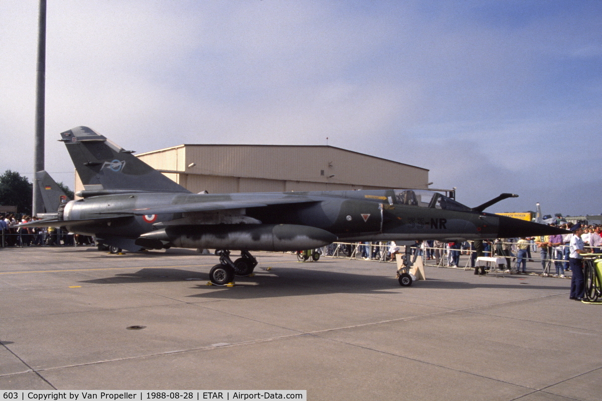 603, Dassault Mirage F.1CR C/N 603, French Air Force Dassault Mirage F1CR-200 at Ramstein air base, Germany, 1988