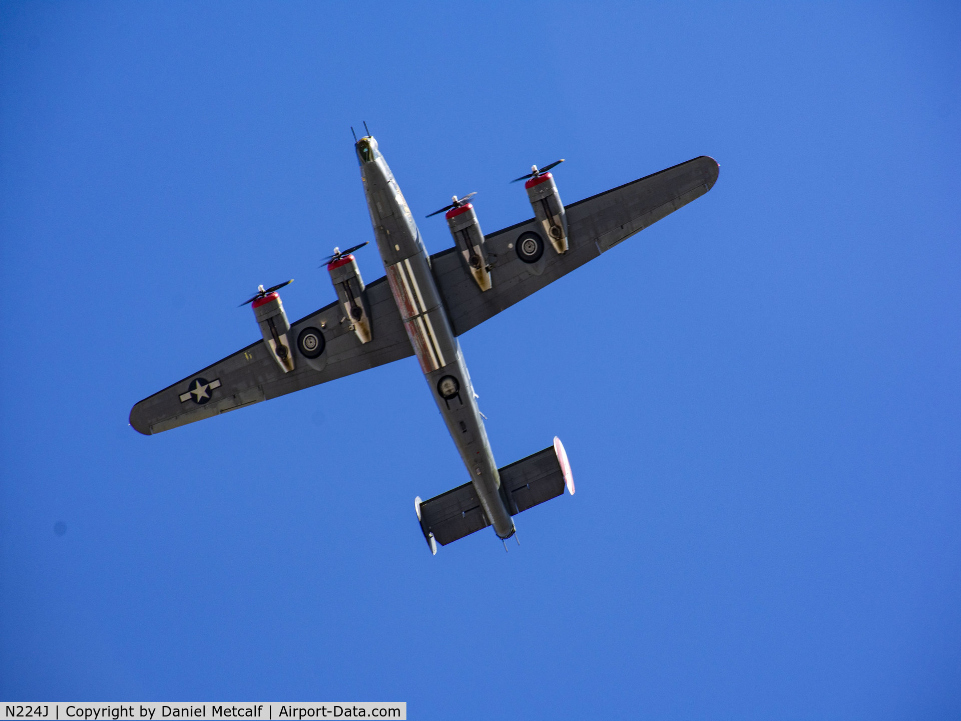 N224J, 1944 Consolidated B-24J-85-CF Liberator C/N 1347 (44-44052), The Collings Foundation B-24 flying over Phoenix Deer Valley Airport
