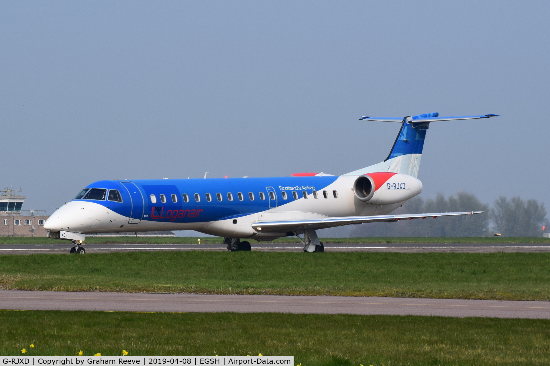 G-RJXD, 2000 Embraer EMB-145EP (ERJ-145EP) C/N 145207, Now with Loganair logo's.