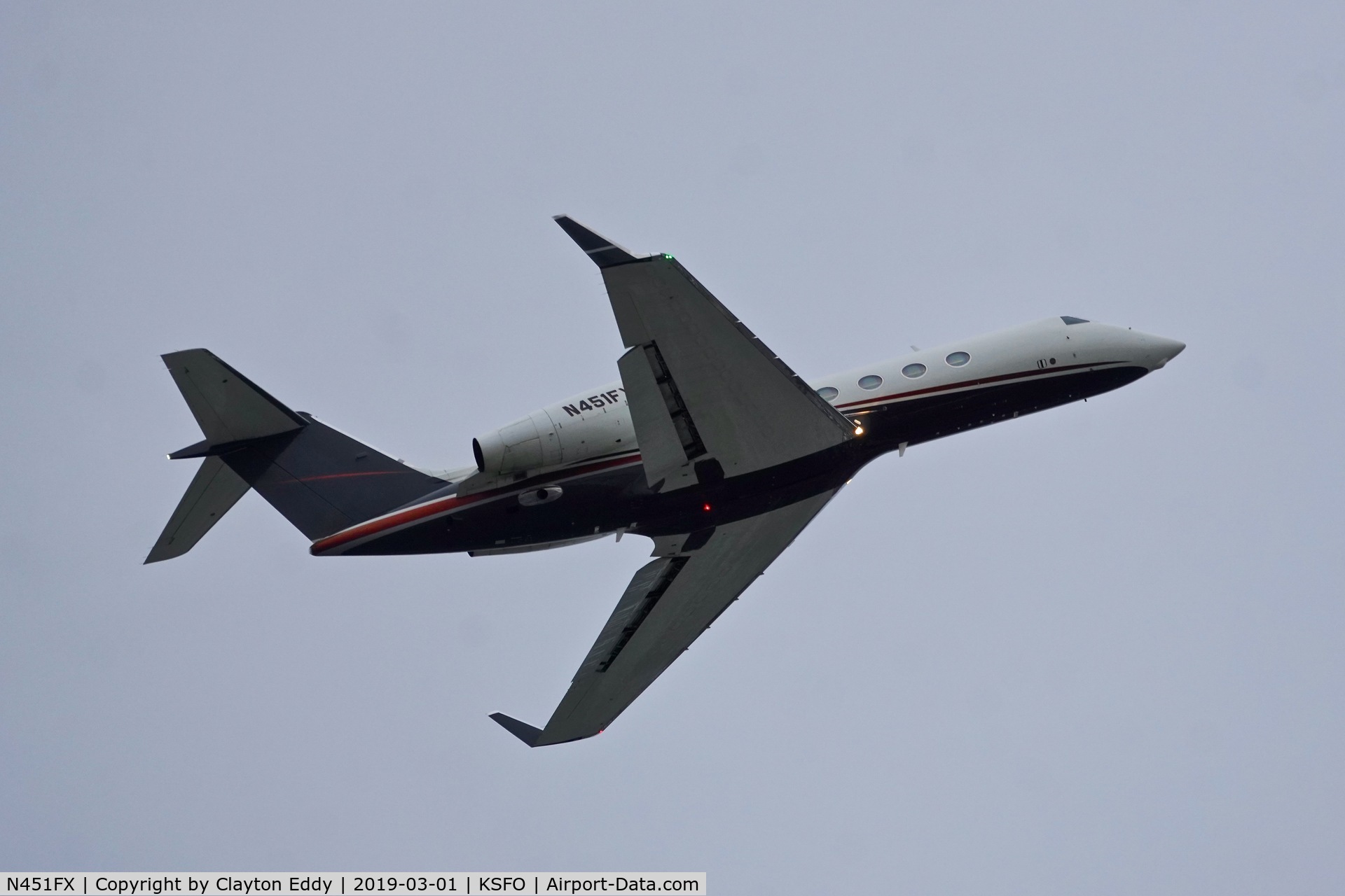 N451FX, 2015 Gulfstream Aerospace GIV-X (G450) C/N 4332, SFO 2019.