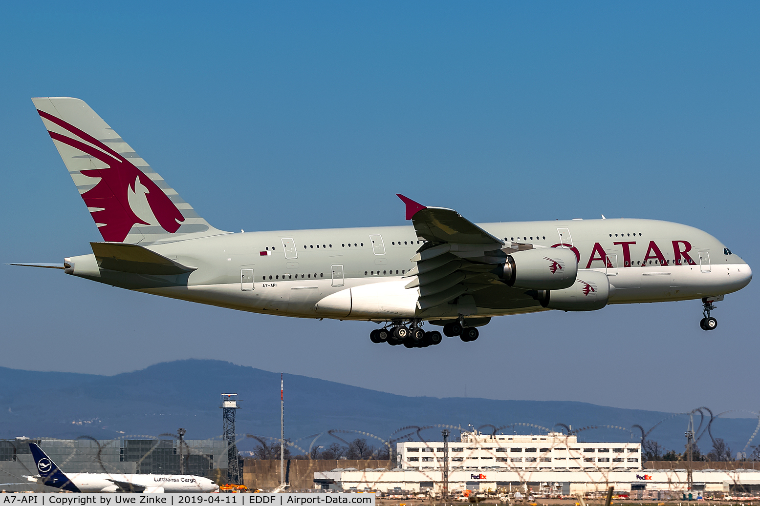 A7-API, 2017 Airbus A380-861 C/N 0235, Qatar since one week with A380 in Frankfurt