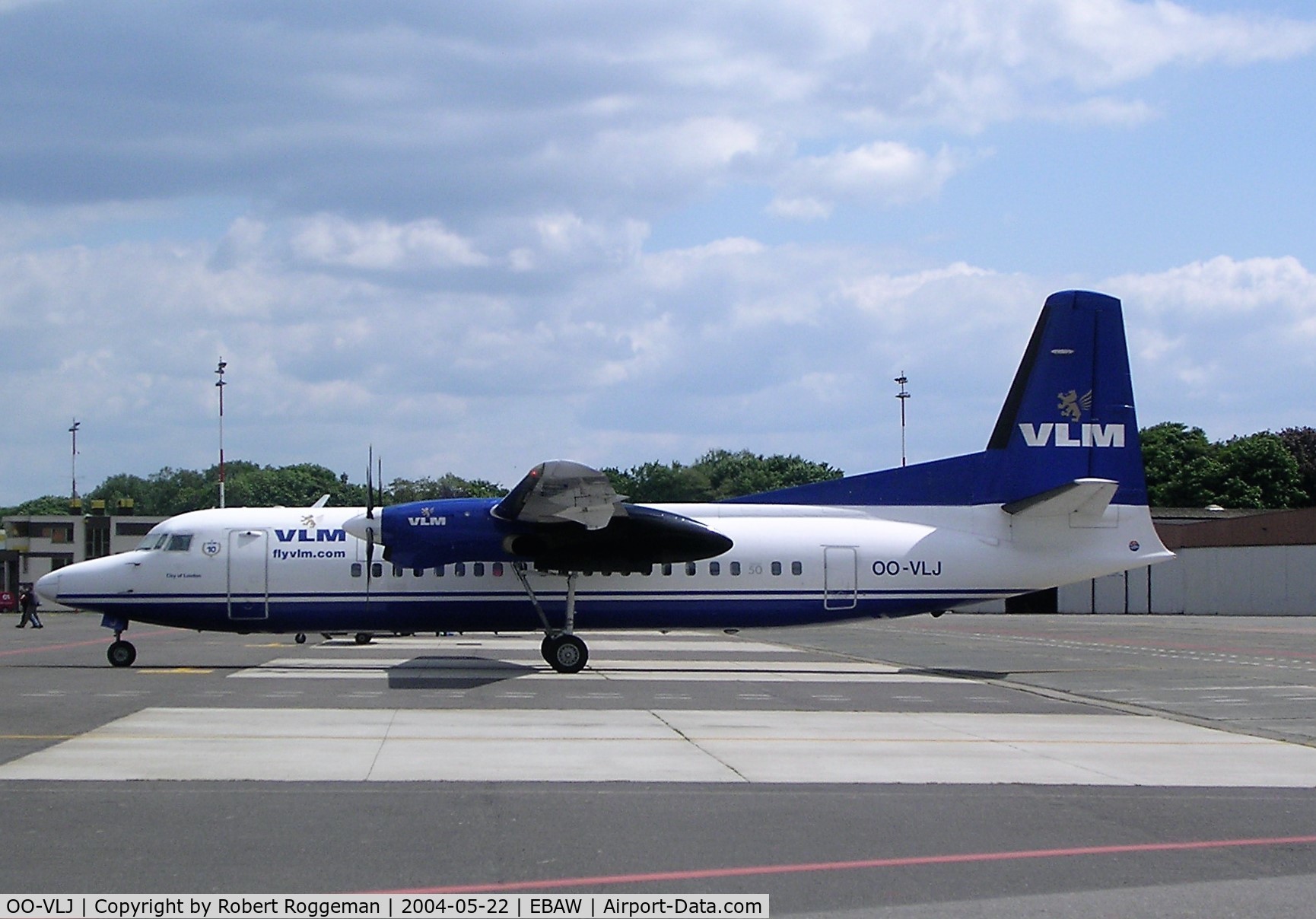OO-VLJ, 1987 Fokker 50 C/N 20105, VLM.CITY OF LONDON.
