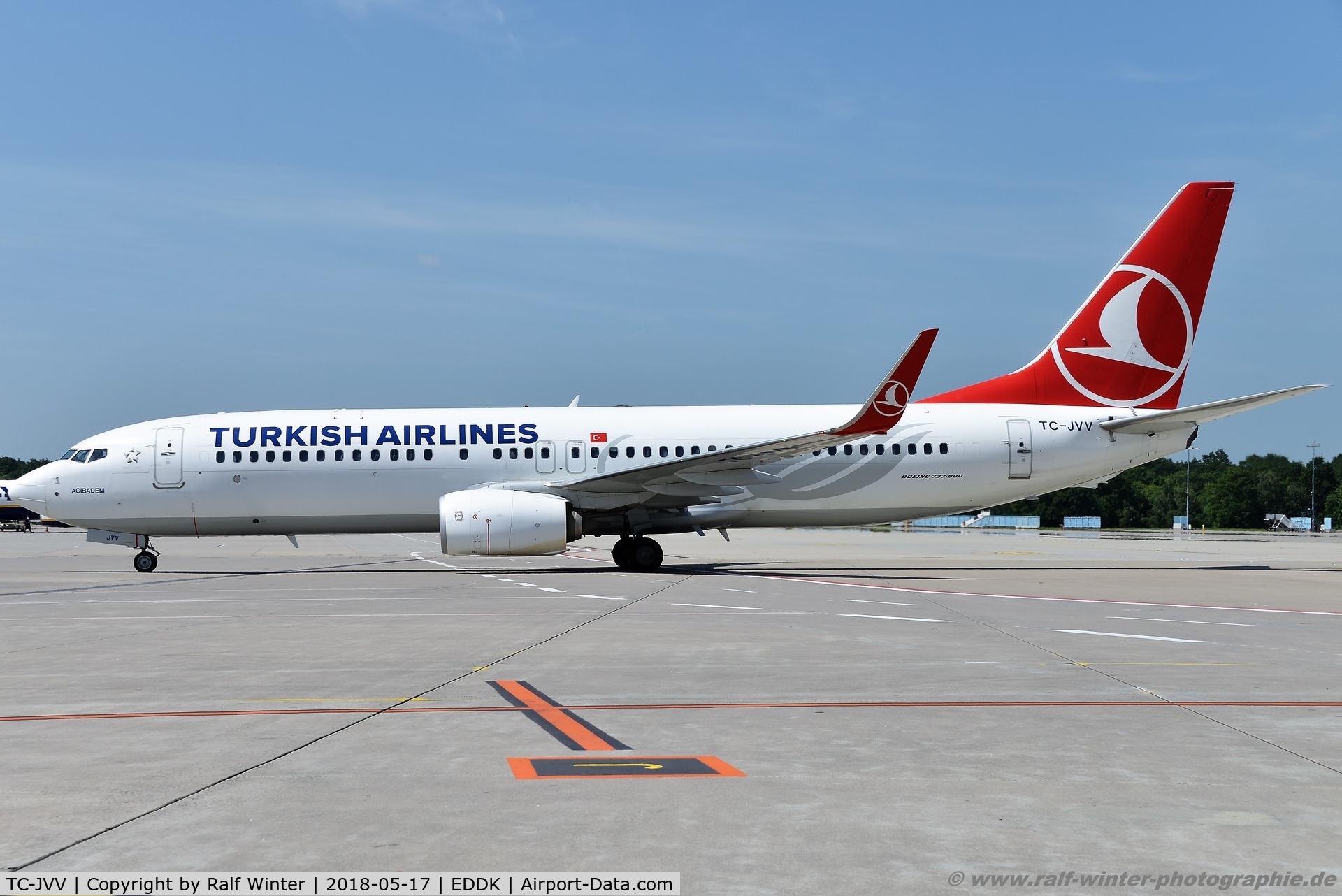 TC-JVV, 2016 Boeing 737-8F2 C/N 60023, Boeing 737-8F2(W) - TK THY Turkish Airlines 'Ac?badem' - 60023 - TC-JVV - 17.05.2018 - CGN
