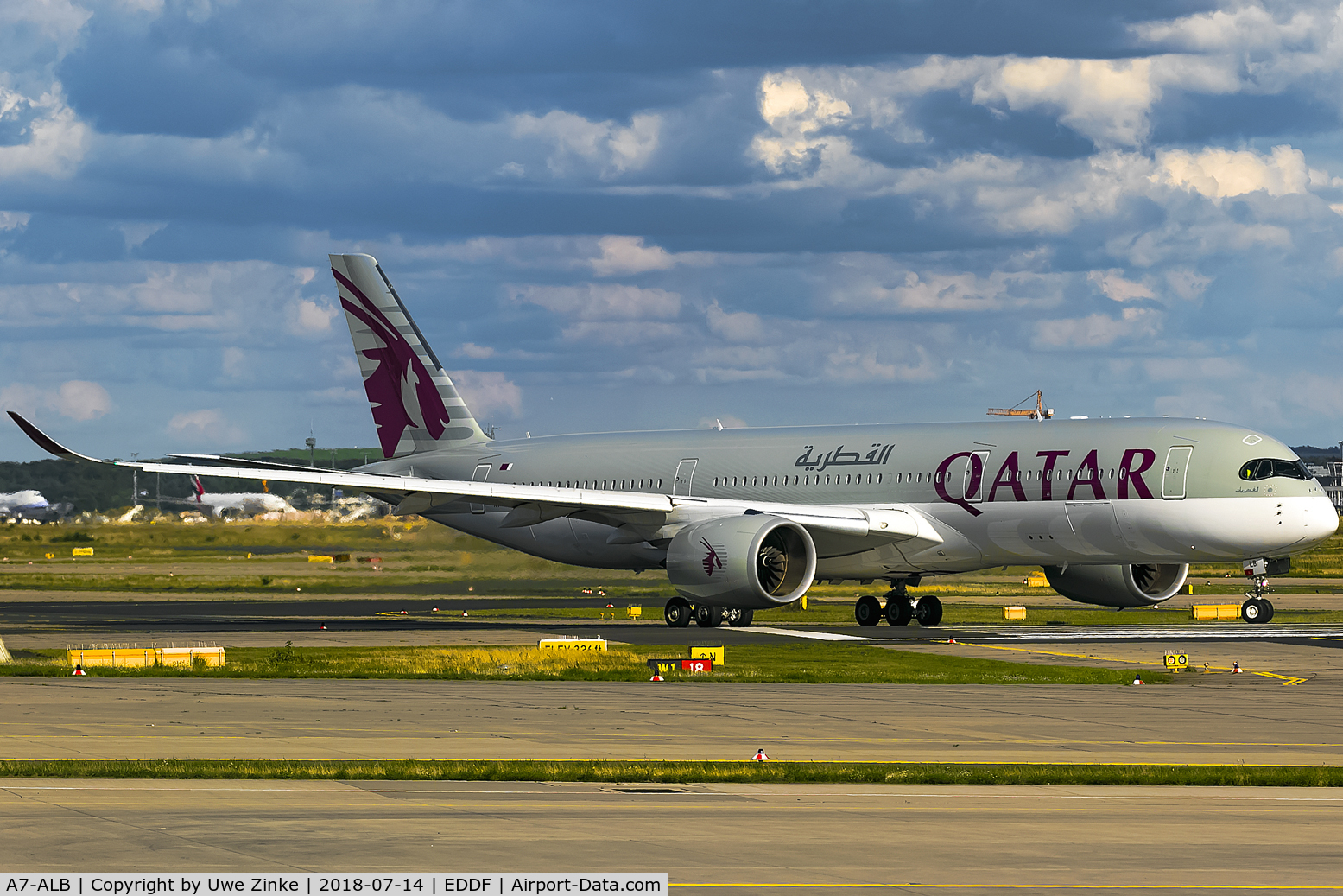 A7-ALB, 2015 Airbus A350-941 C/N 007, evening